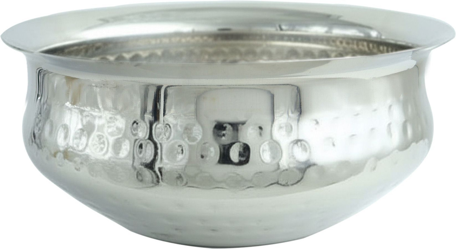 Image of Moongil Stainless Steel Serving Bowl Stainless Steel Kitchen Handi Set|Urli- Hammered Briyani Handi
