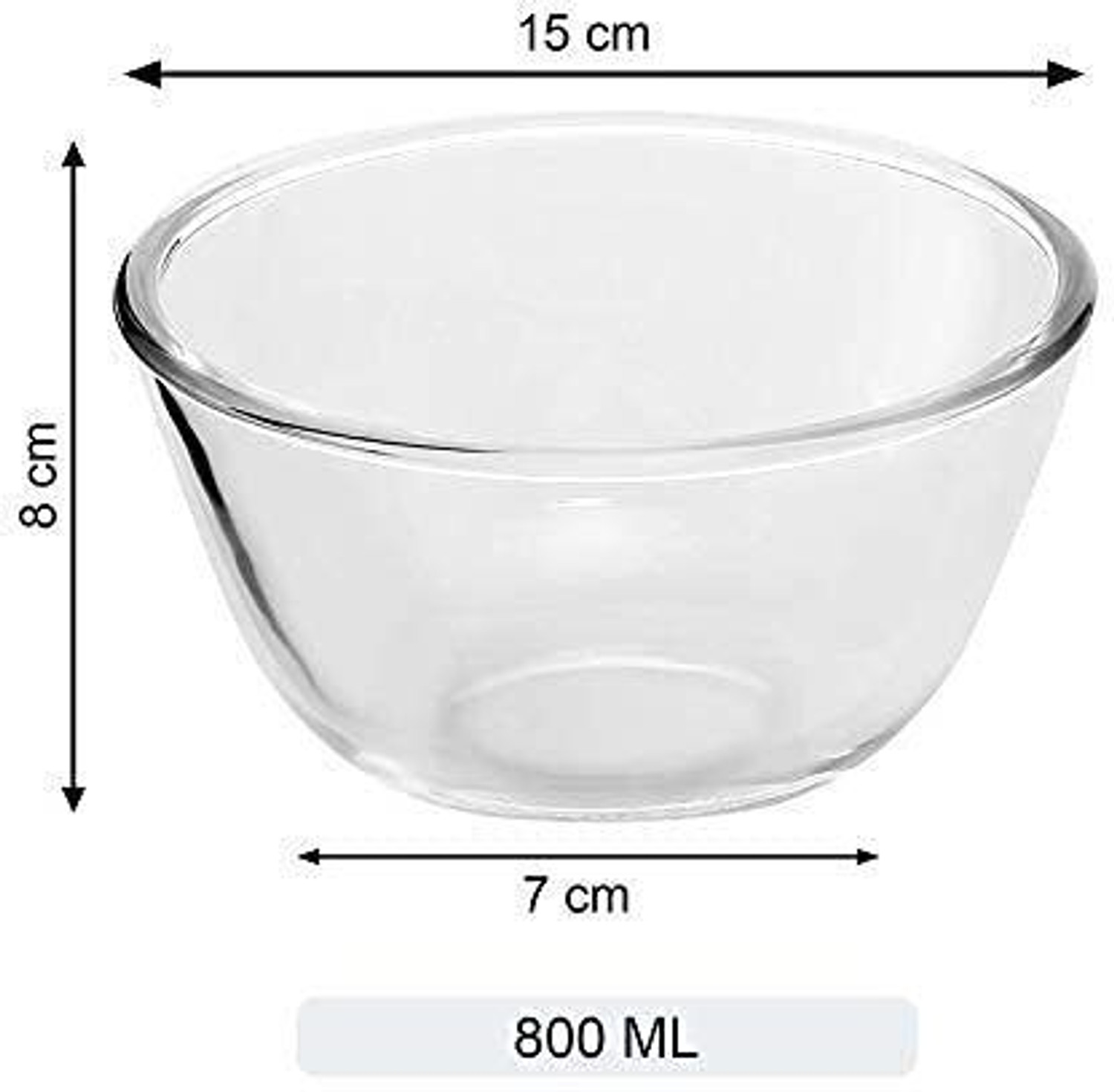 Image of Cutting EDGE Glass Mixing Bowl Borosilicate Mixing /Serving Round Glass Bowl for Kitchen & Dining, 800 ml