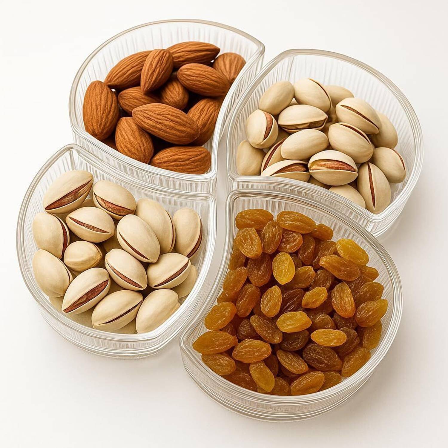 AAnami Glass Dessert Bowl Elegant Dry Fruit Bowl Set Premium Glass Bowl for Dry Fruit Stylish Bowl