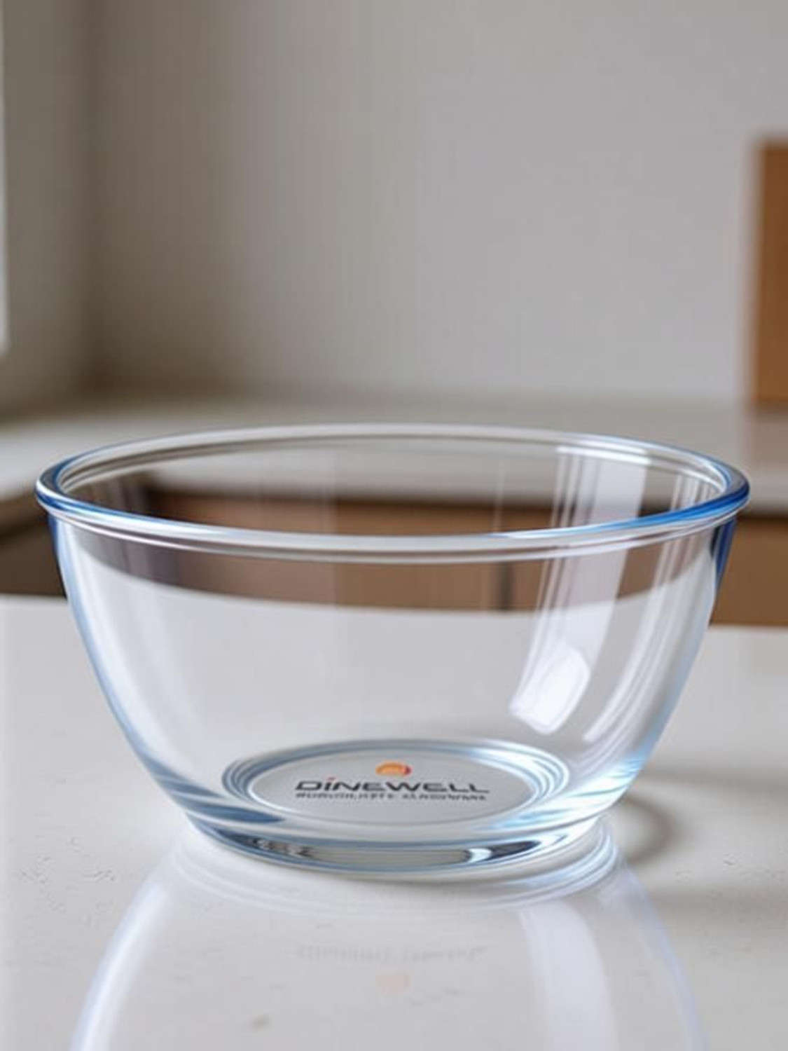 Image of Dinewell Glass Serving Bowl Borosilicate Round Glass Mixing Bowl (500 ml) (Pack of 1, Clear)