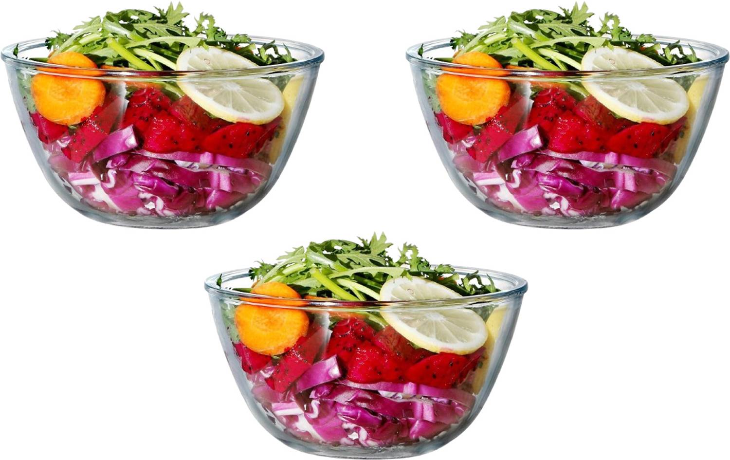AAMU MOON Glass Serving Bowl Glass Salad Bowls, 1000 ML Food Bowl, Bread Baking Bowl, Mixing Bowls for Cafes Disposable
