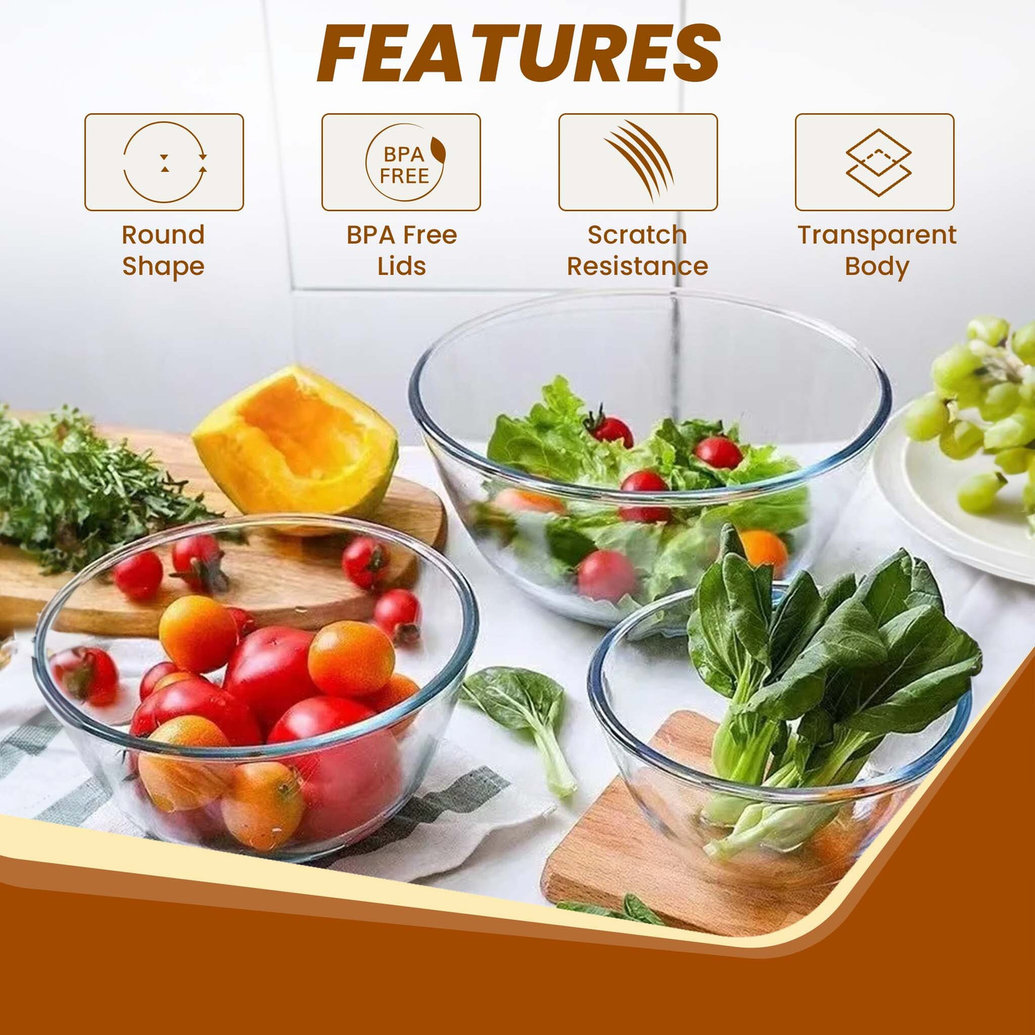 Image of AGARO Glass Mixing Bowl