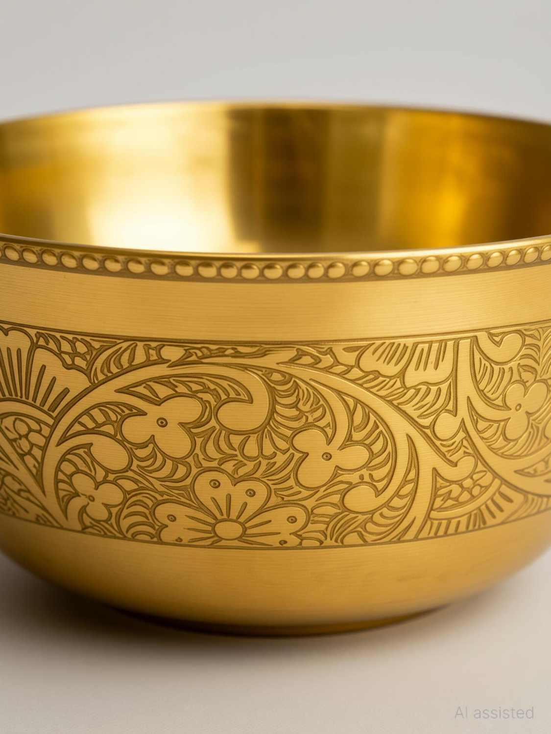 Image of COPRASIA Brass Vegetable Bowl COPRASIA Brass Dining Bowl, Peetal ki Katori - 250 ml