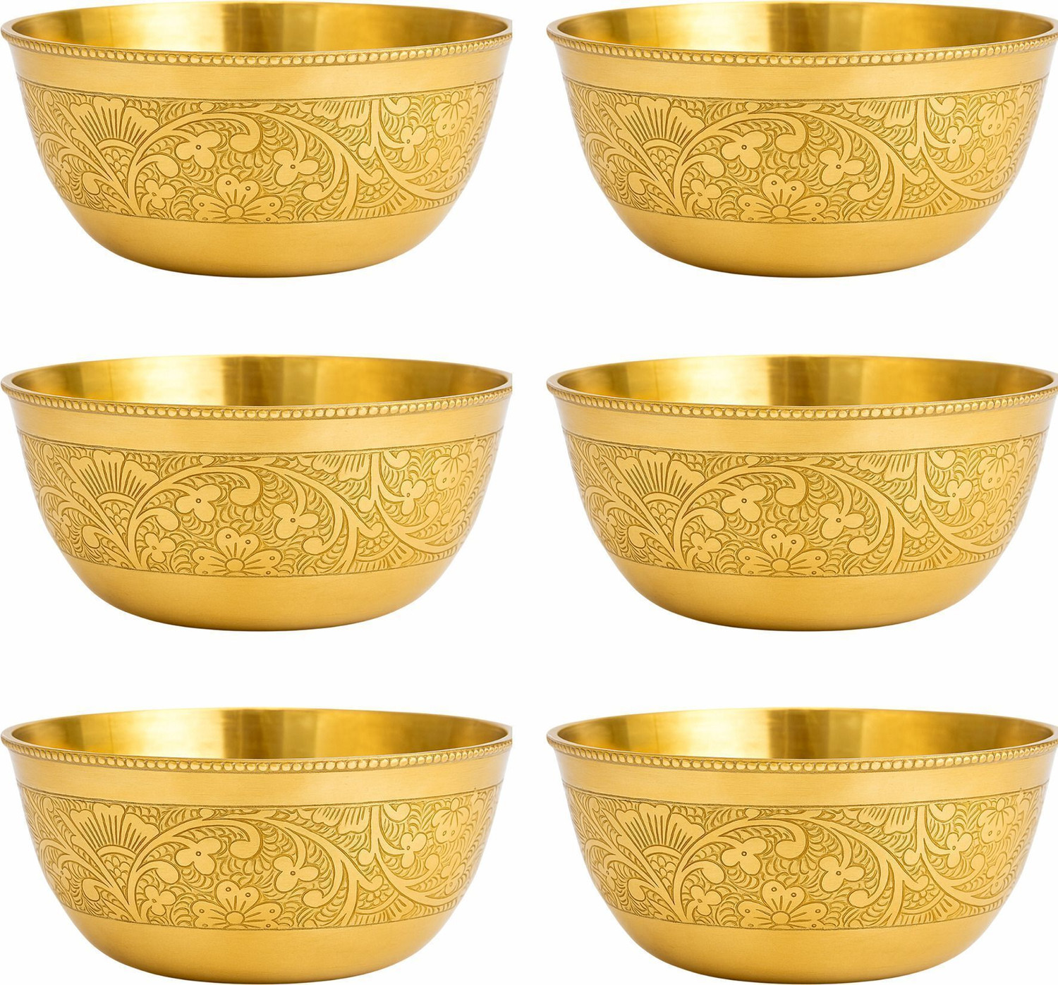 Image of COPRASIA Brass Vegetable Bowl COPRASIA Brass Dining Bowl, Peetal ki Katori - 250 ml