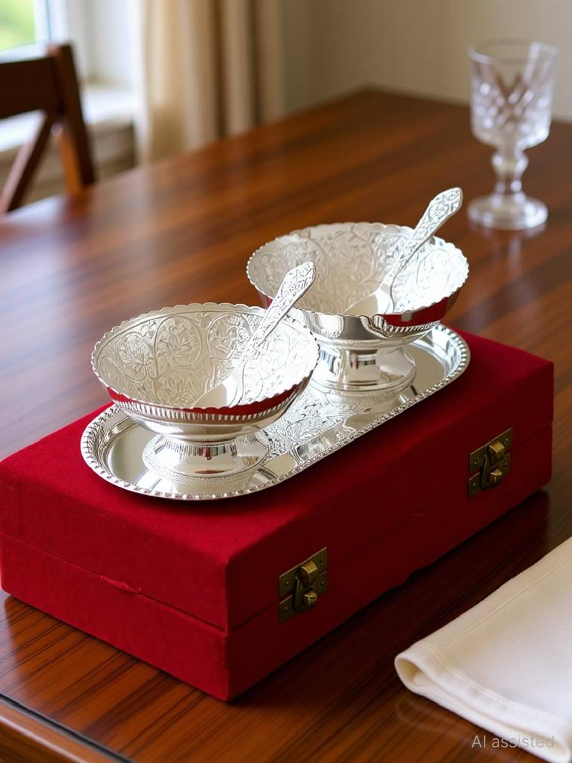 Arsalan Silver Plated Serving Bowl German Silver