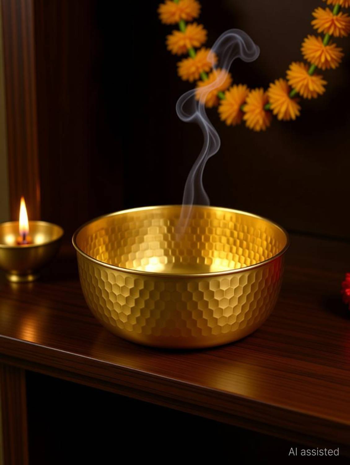 Alark Stainless Steel Decorative Bowl Decorative Kansa Brass Bowl for Serving – Small Bronze Katori for Prasad Disposable