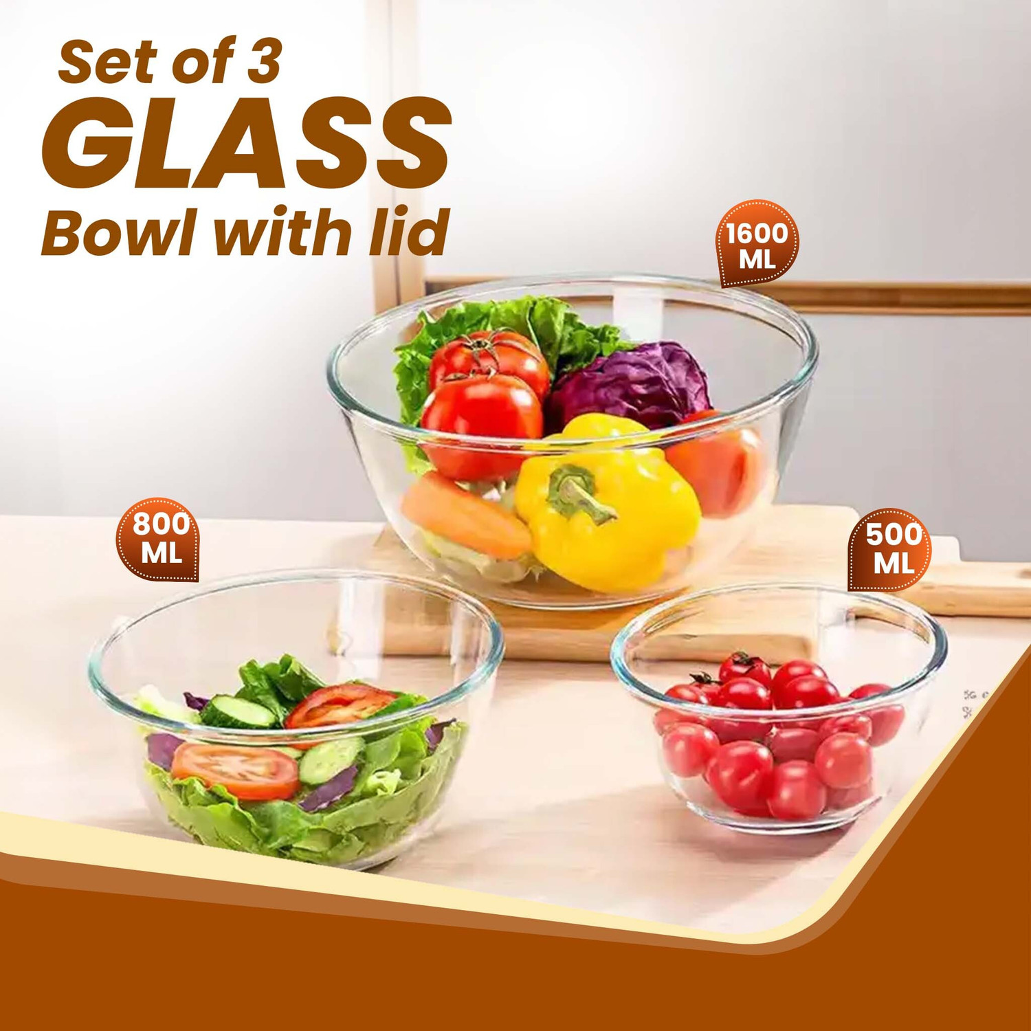 Image of AGARO Glass Mixing Bowl