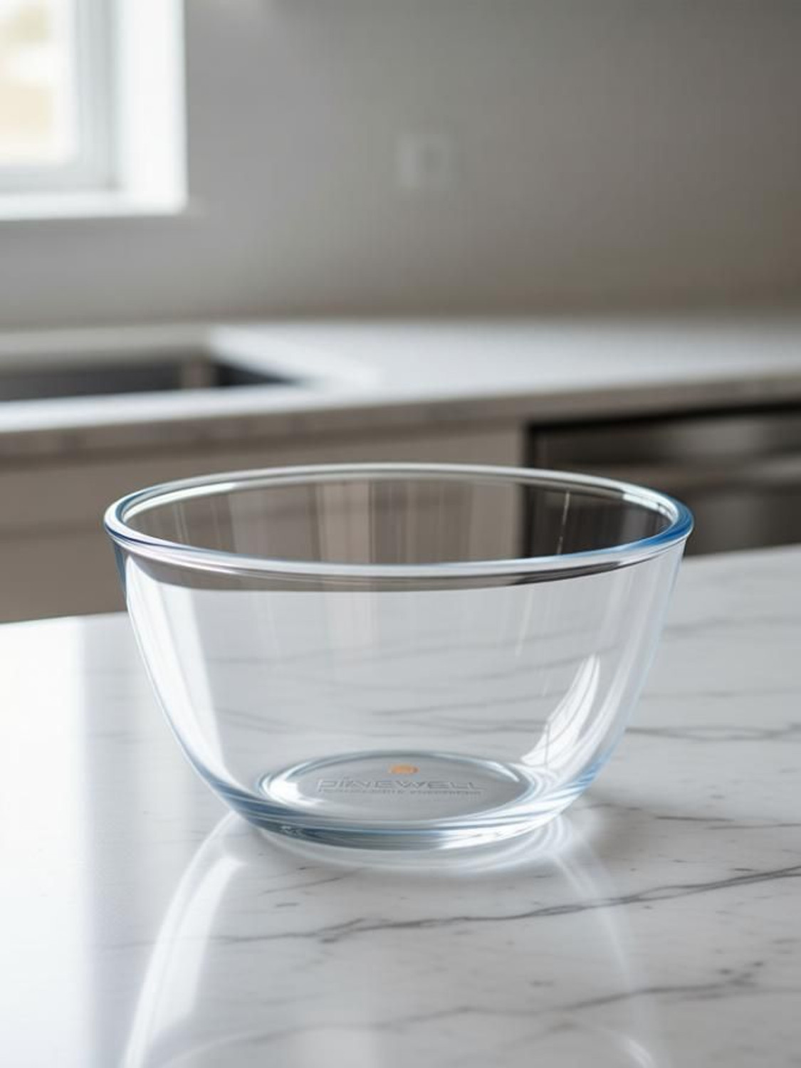 Image of Dinewell Glass Serving Bowl Borosilicate Round Glass Mixing Bowl (500 ml) (Pack of 1, Clear)