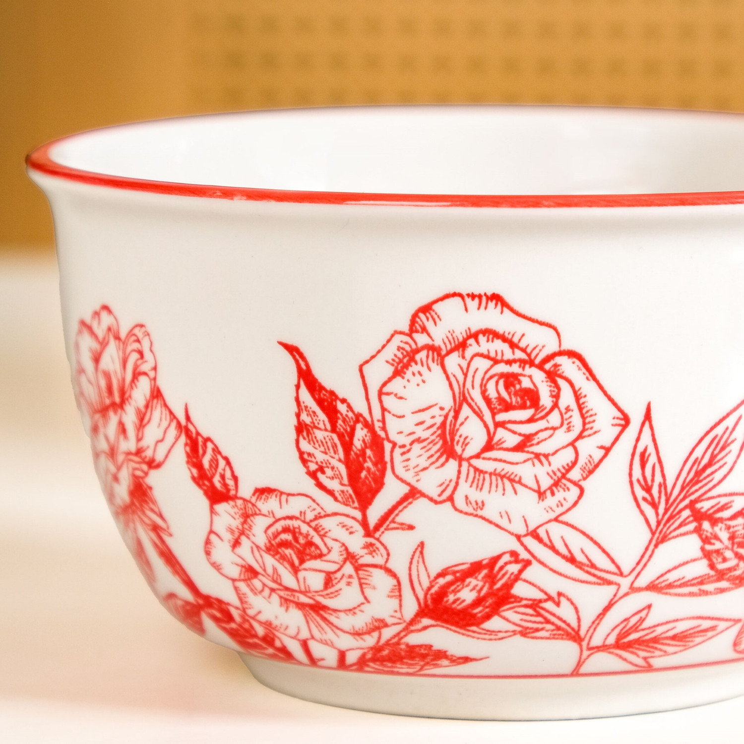 Image of Nestasia Ceramic Serving Bowl Floral Ceramic Bowls with Matching Spoons