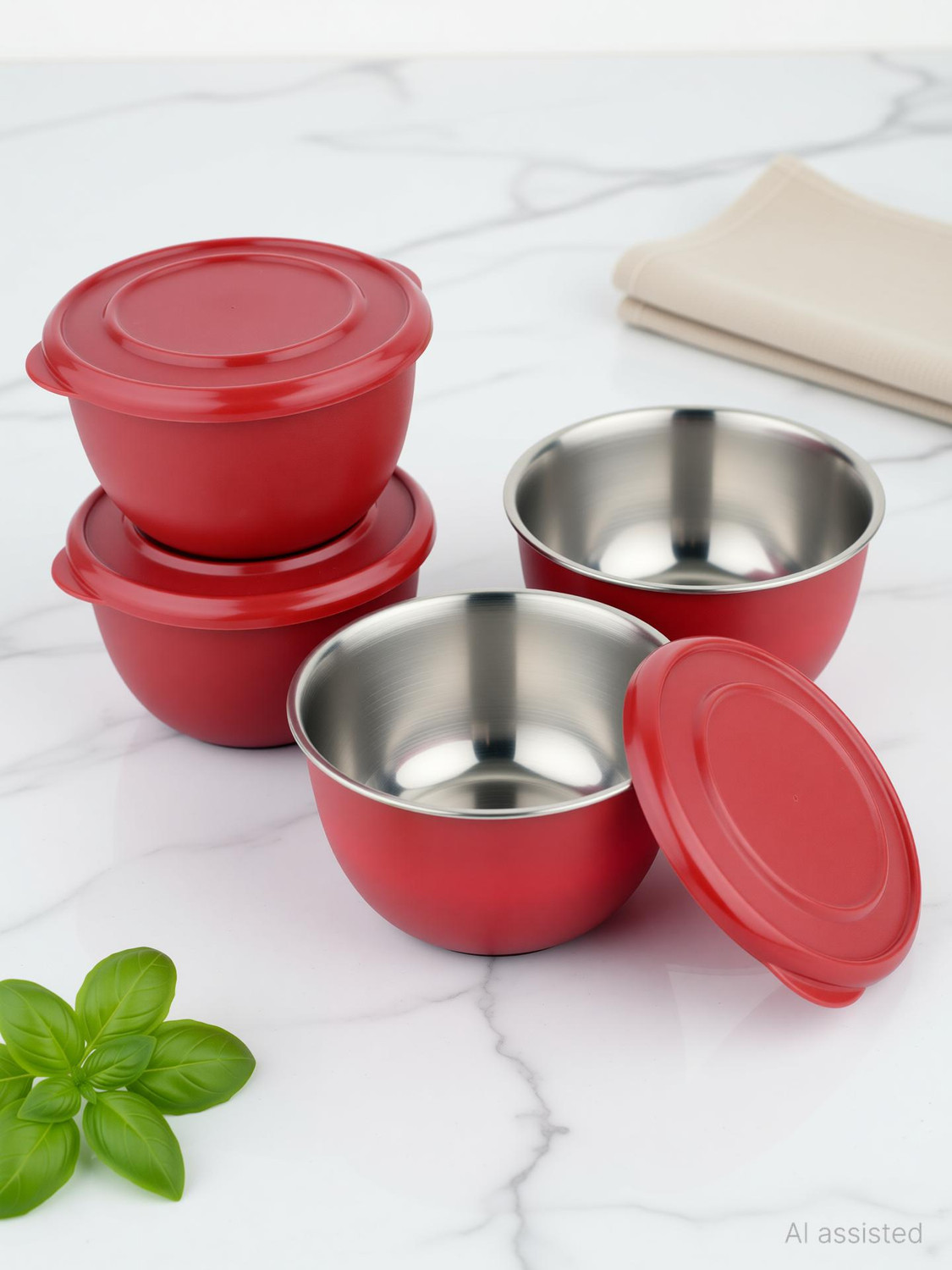 Image of liefde Stainless Steel Storage Bowl Microwave Safe Bowls