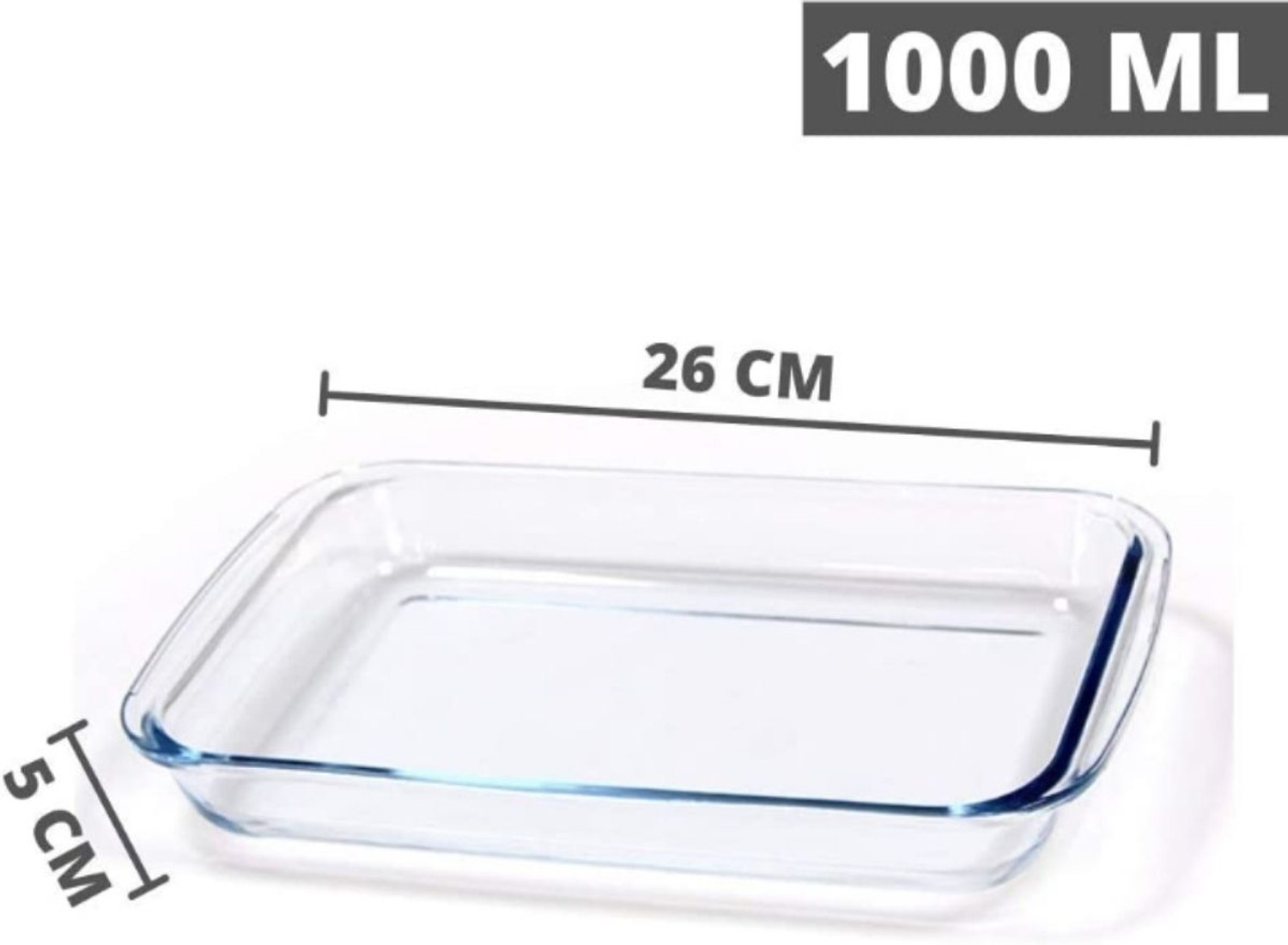 Image of PKMSHO Glass Mixing Bowl Borosilicate Glass Microwave Oven Safe Rectangle Baking Dish 1000 ML2pcs