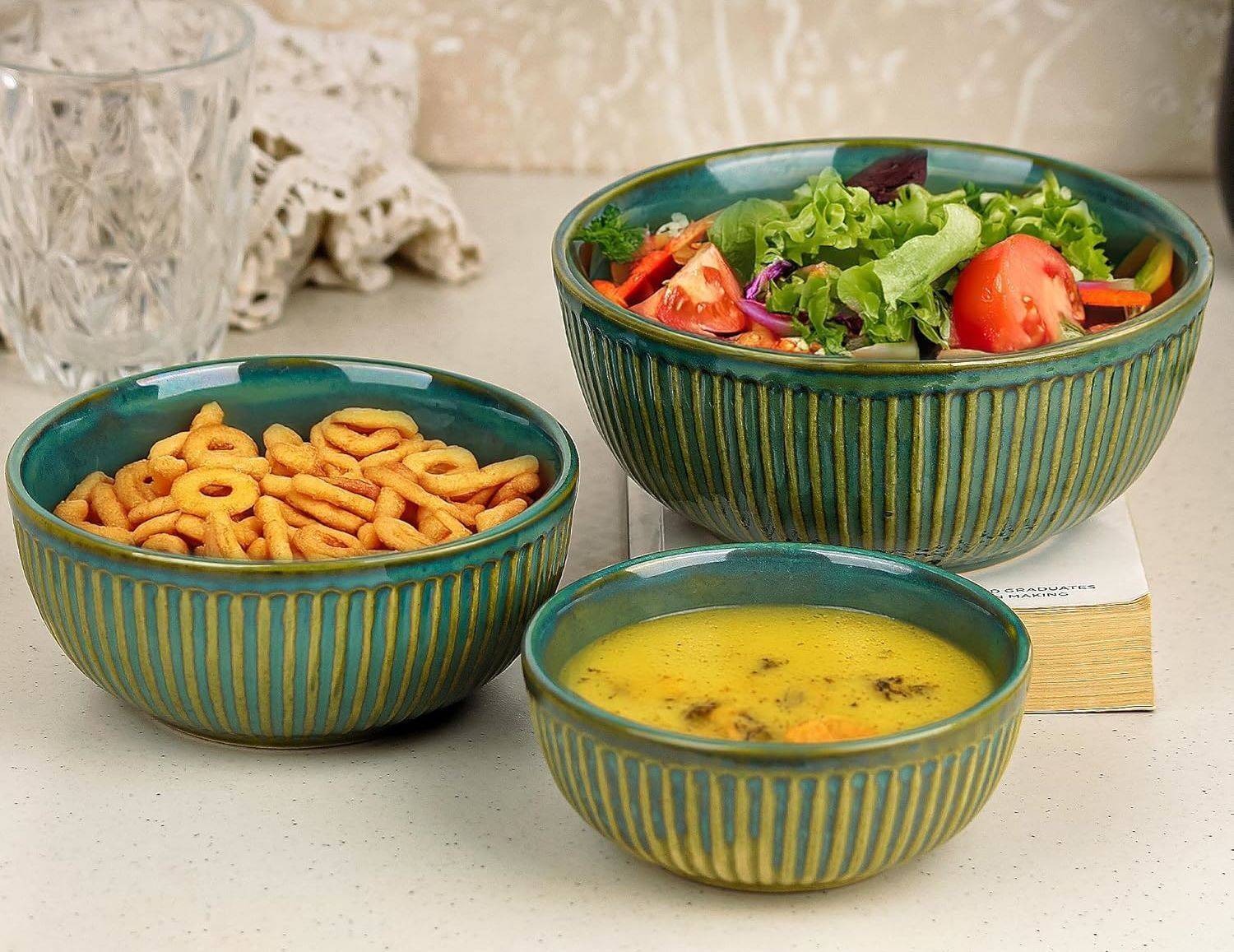 Amazecart Ceramic Serving Bowl Serving Bowls Use for Vegetables/Dal & Raita |Ice Cream| Maggi| Salad & Fruits