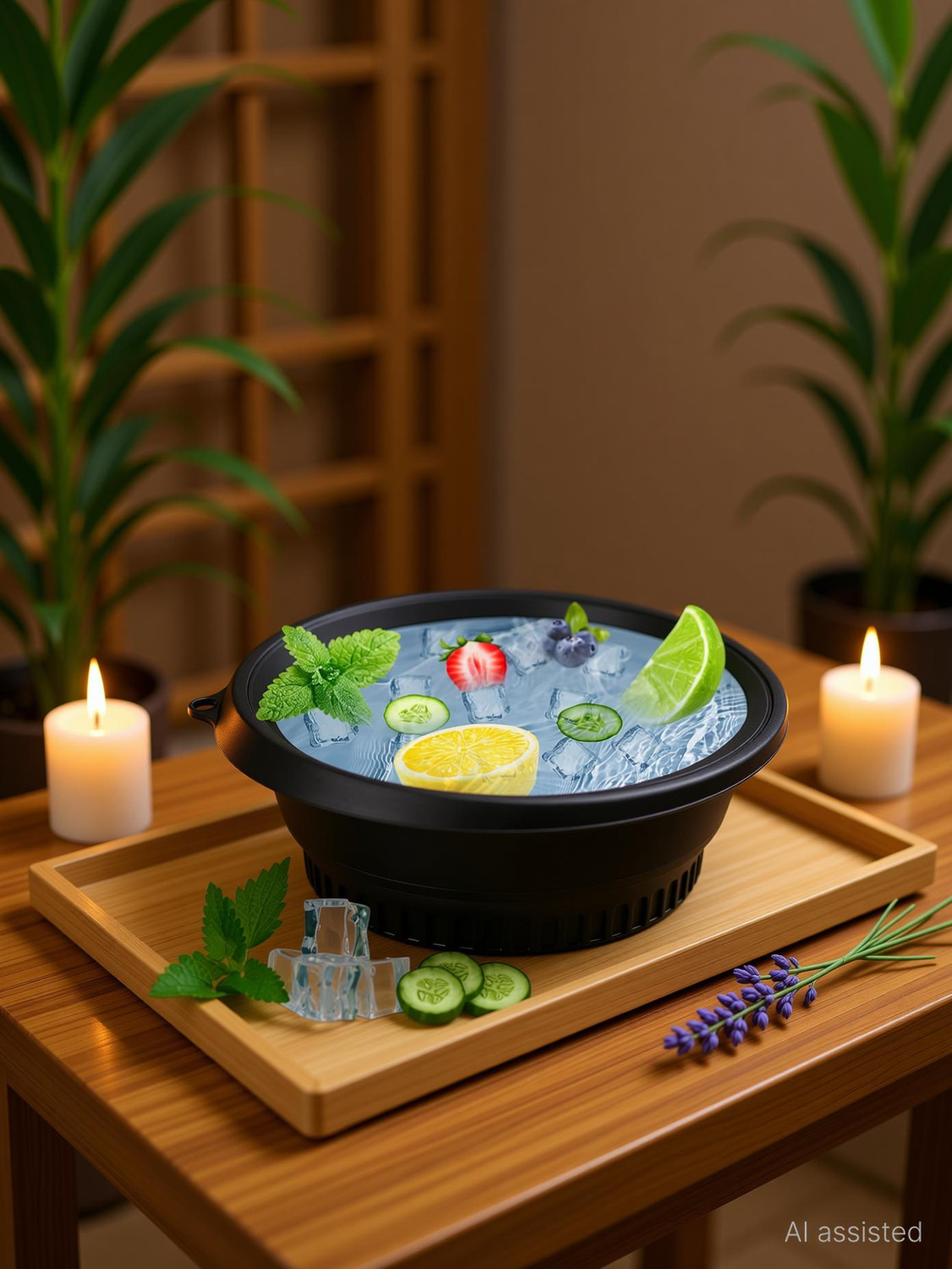 Image of Deoxys Silicone Massage Bowl Face Bowl for Ice with Built-in Icetray, Foldable Silicone Facial Plunge Bowls Disposable