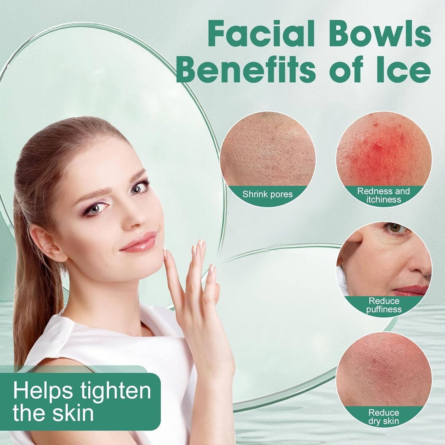 Image of KVVTRADES Face Bowl for Ice Facial Ice Bath Bowl Black Silicone Ice Cube Tray