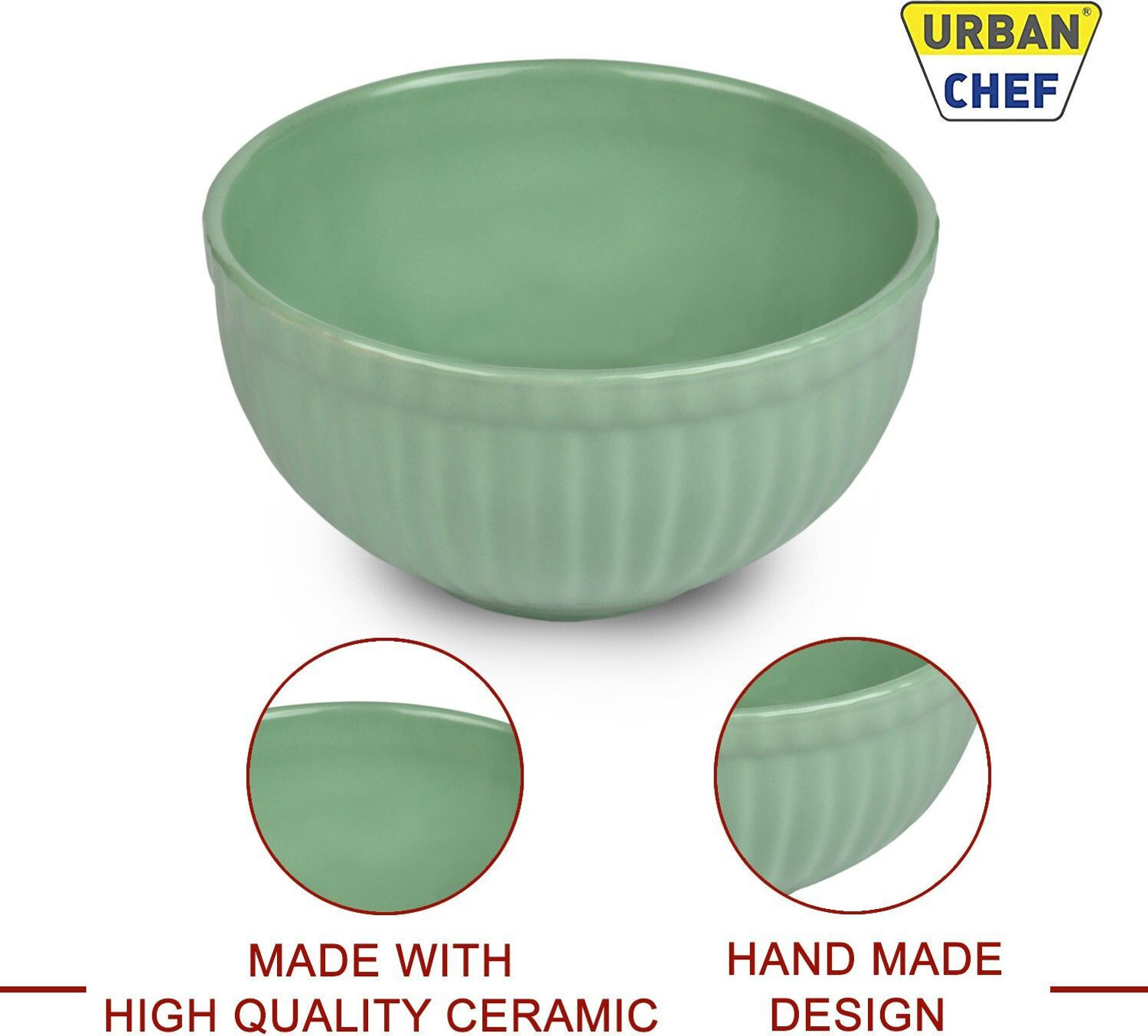 Image of Urban Chef Ceramic Serving Bowl Ceramic Bowl | 500 ml | Kitchen & Home Accessories Item | Serving & Mixing Bowl