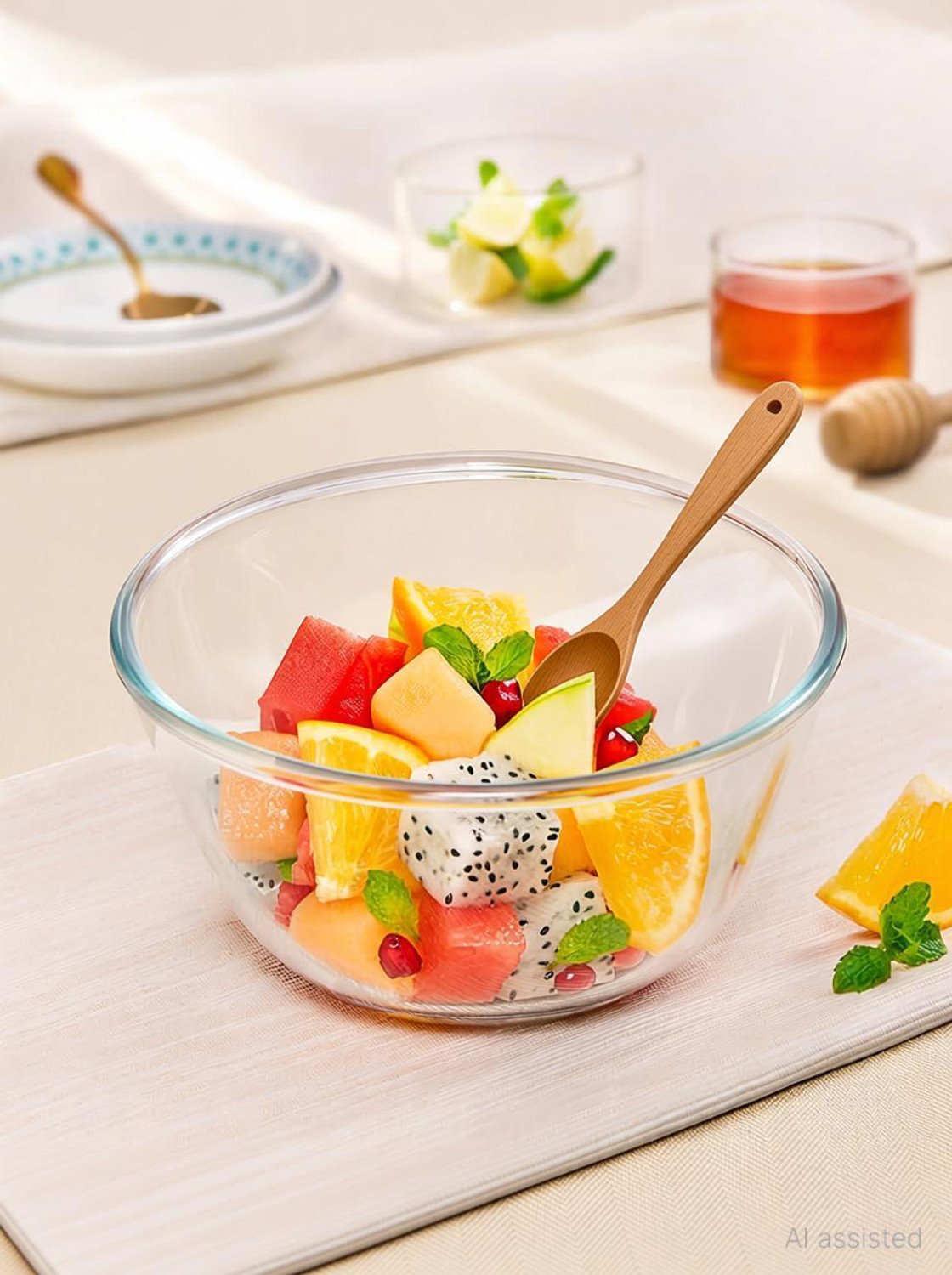 Image of BOROSIL Borosilicate Glass Mixing Bowl 750ml Made in India Borosilicate Glass Serving & Mixing Bowl for Kitchen