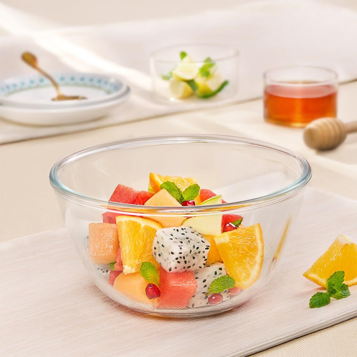 Image of BOROSIL Borosilicate Glass Mixing Bowl 750ml Made in India Borosilicate Glass Serving & Mixing Bowl for Kitchen