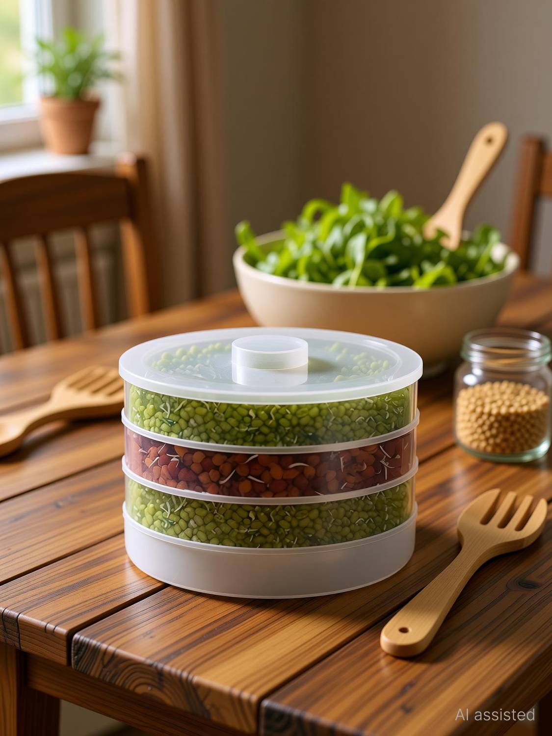 BloomKitchen Plastic Salad Bowl Sprout Maker