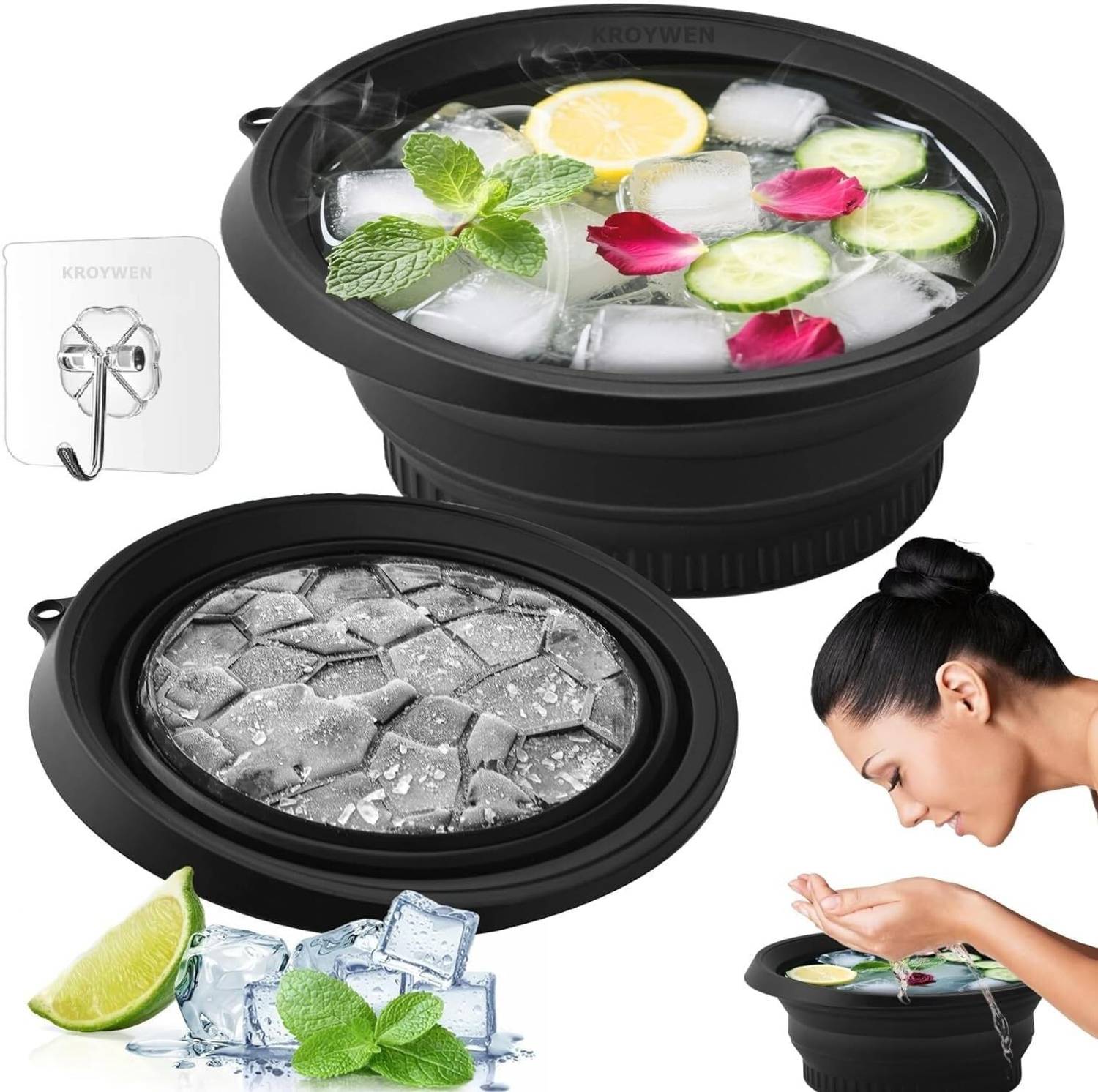 AAKIKI Silicone Massage Bowl Ice Facial Bowl for Face Massage