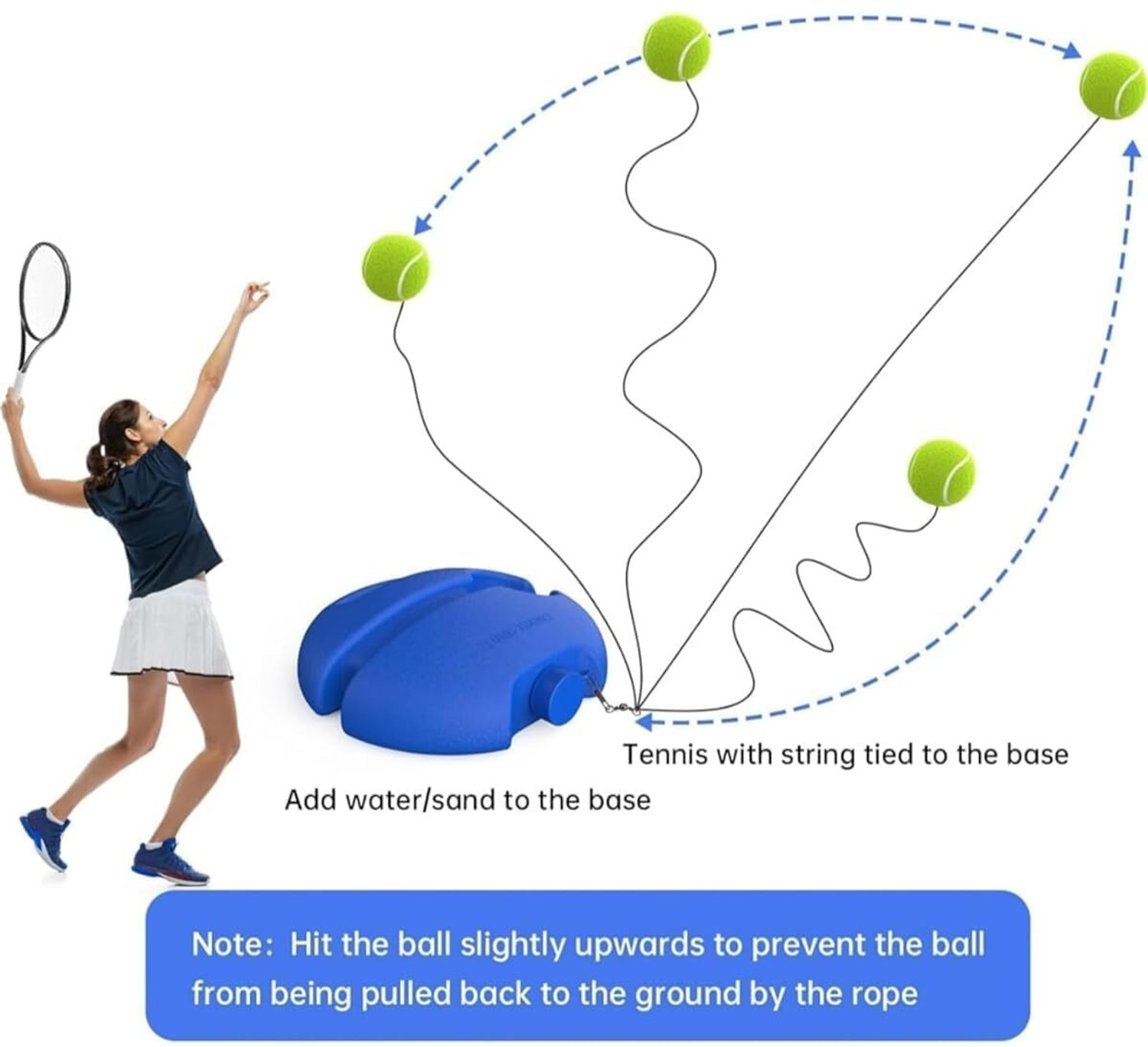Image of Besyd Solo Tennis Trainer Tennis Tennis Ball Return Drill Set used for Training Tennis Kit