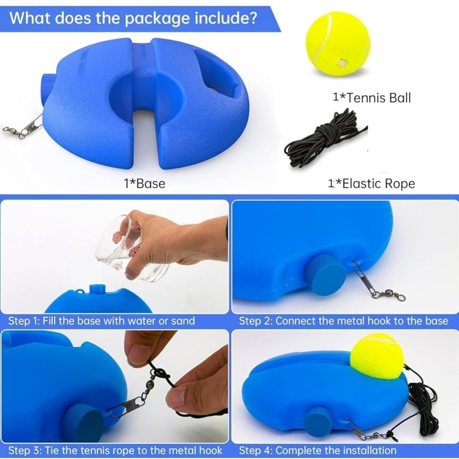 Image of Besyd Solo Tennis Trainer Tennis Tennis Ball Return Drill Set used for Training Tennis Kit