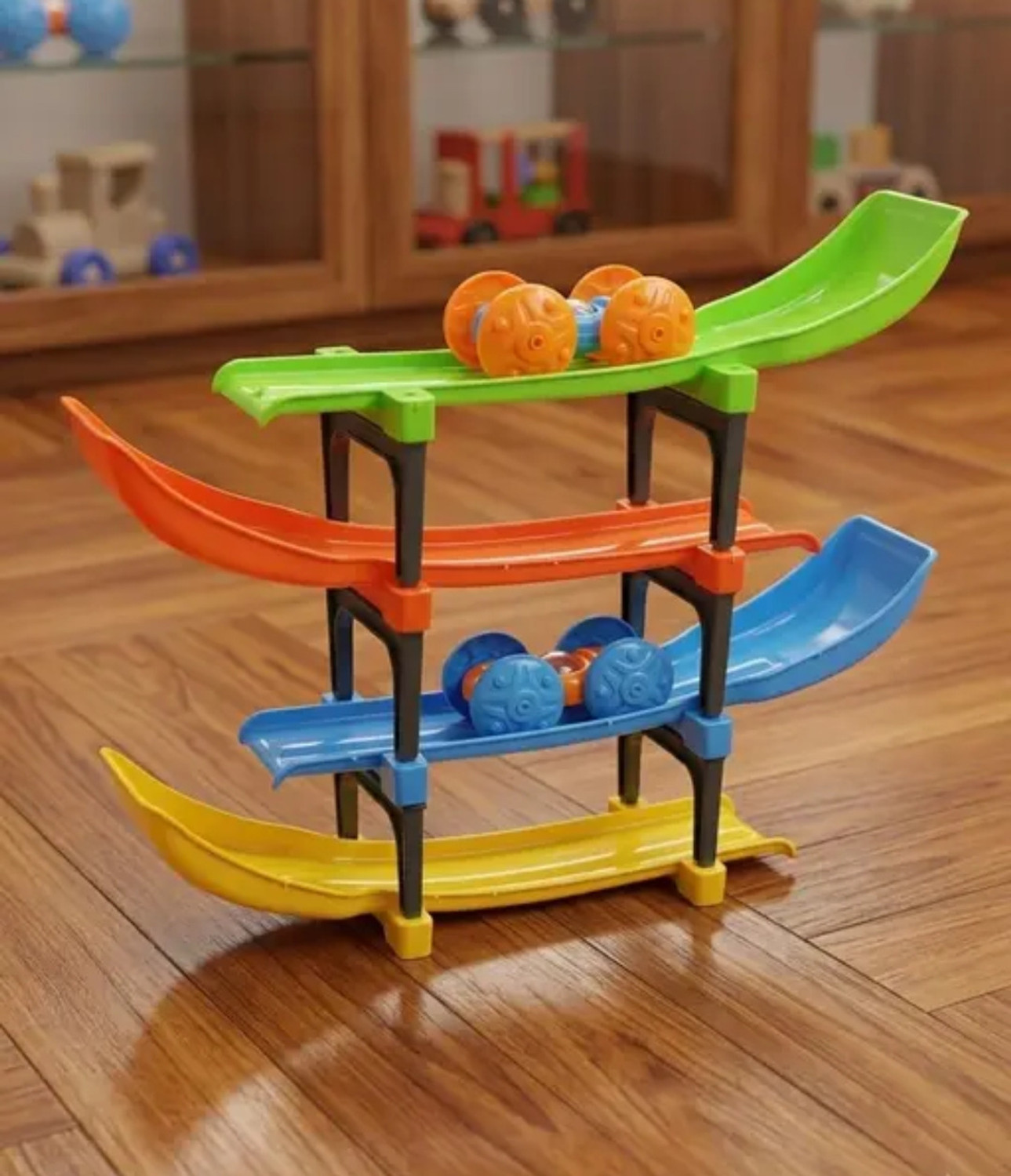 Image of Jasmine collection Kids Spiral Tower Roll Ball Drop Game | Educational Learning Toy