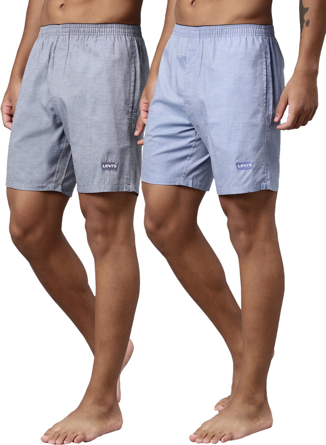 Image of LEVI'S 028 Premium Soft Cotton Woven Mid Rise with Side Pocket Solid Men Boxer