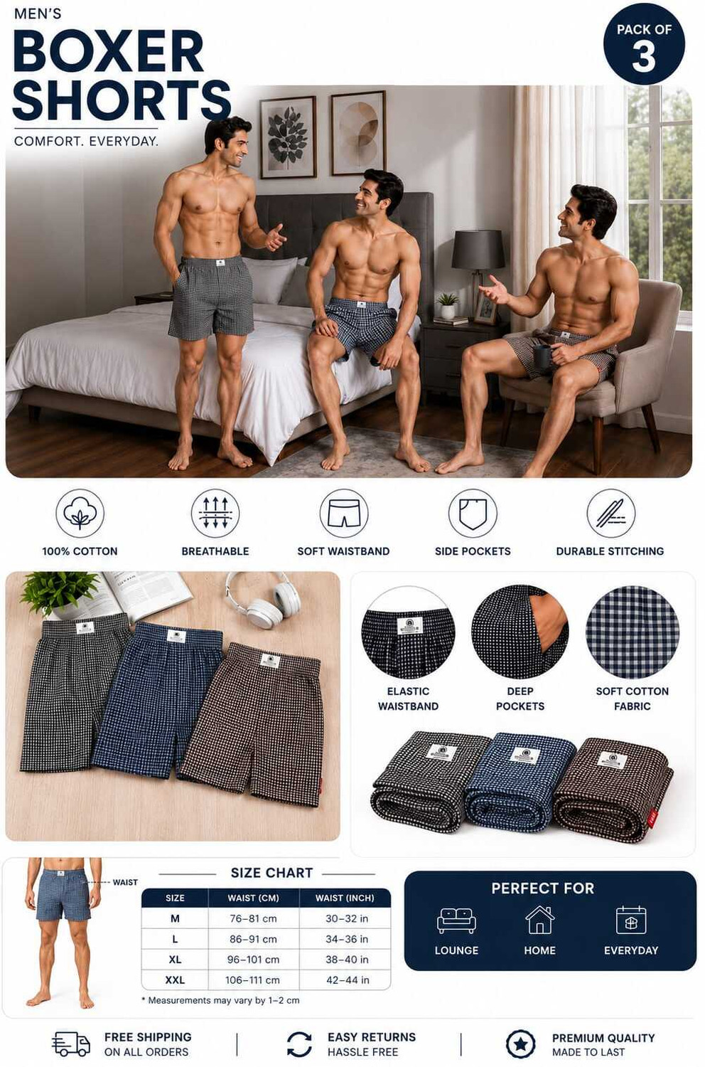 Image of TRIBE TECH Checkered Men & Women Boxer