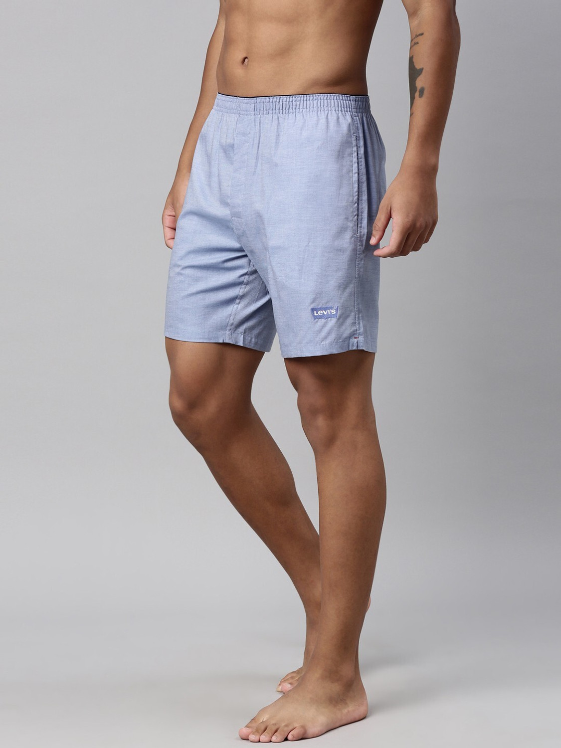 Image of LEVI'S 028 Premium Soft Cotton Woven Mid Rise with Side Pocket Solid Men Boxer