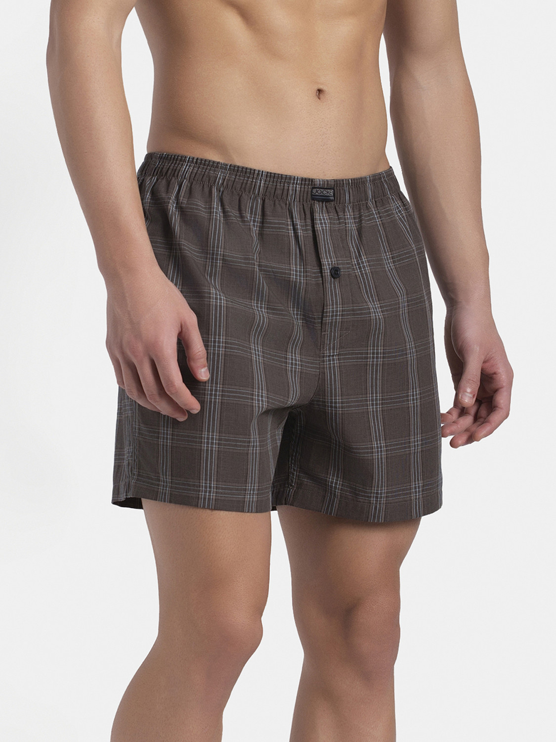 Image of JOCKEY 8222 Super Combed Mercerized Cotton Woven Checkered Men Boxer