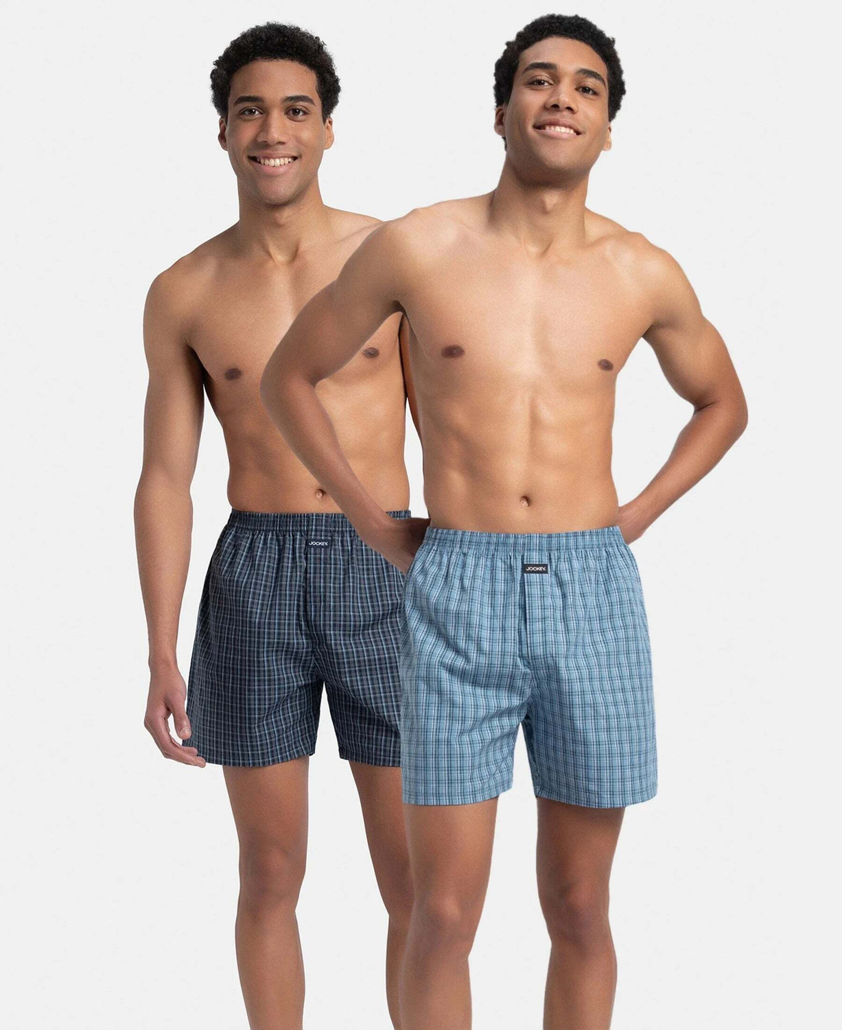 Image of JOCKEY 1222 Super Combed Mercerized Cotton Woven Checkered Men Boxer