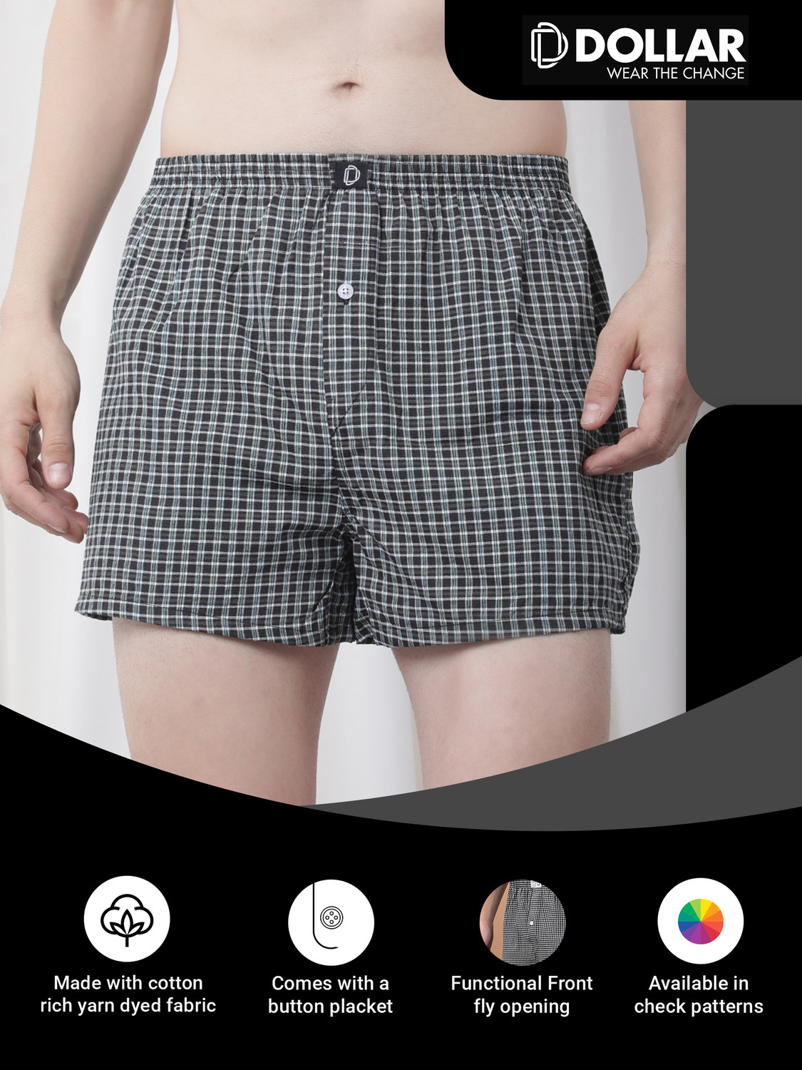 Image of Dollar Checkered Men Boxer