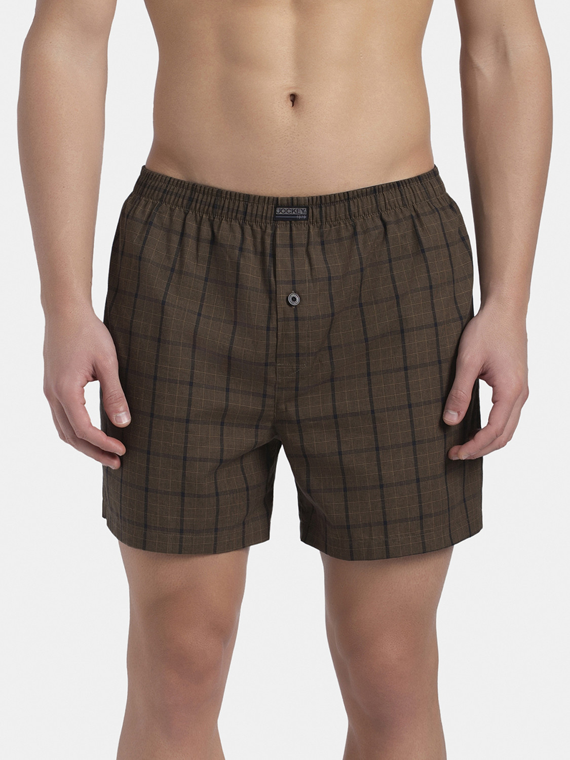 Image of JOCKEY 8222 Super Combed Mercerized Cotton Woven Checkered Men Boxer
