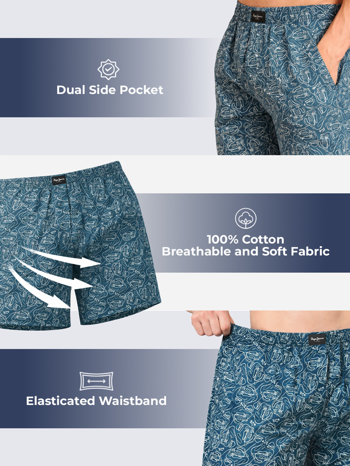 Image of Pepe Jeans Printed Men Boxer