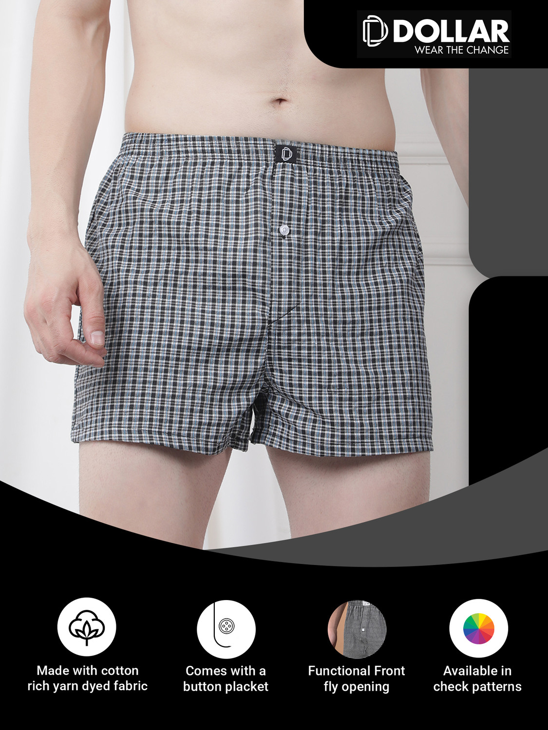 Image of Dollar Checkered Men Boxer