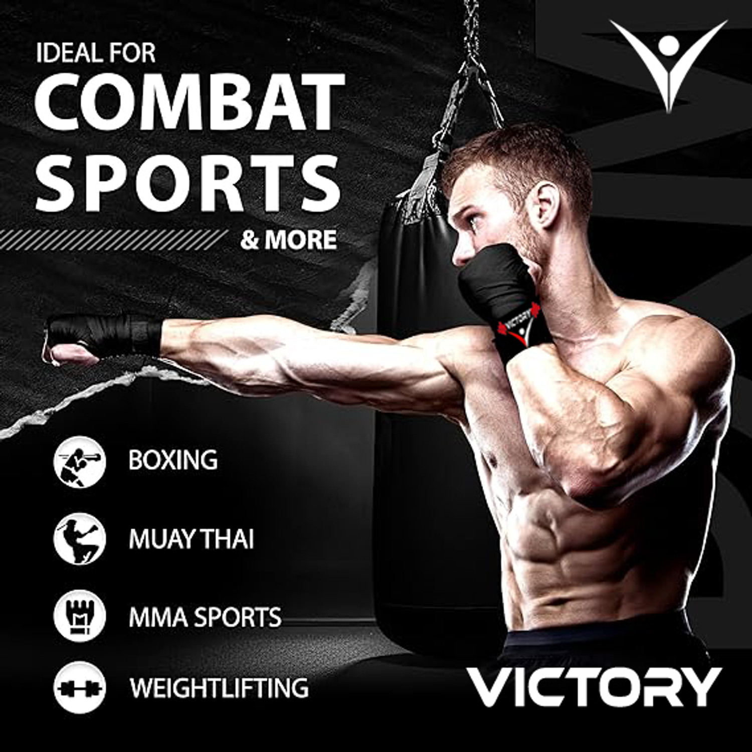 Image of VICTORY Professional Boxing Hand Wrap & Hand Bandage - Imported 110 -inch Boxing Hand Wrap