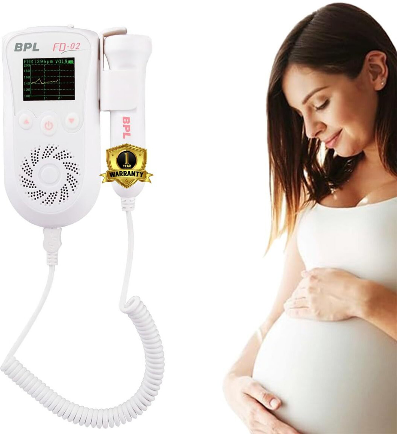 Image of BPL Medical Technologies FD-02 White Fetal Doppler White Fetal Doppler