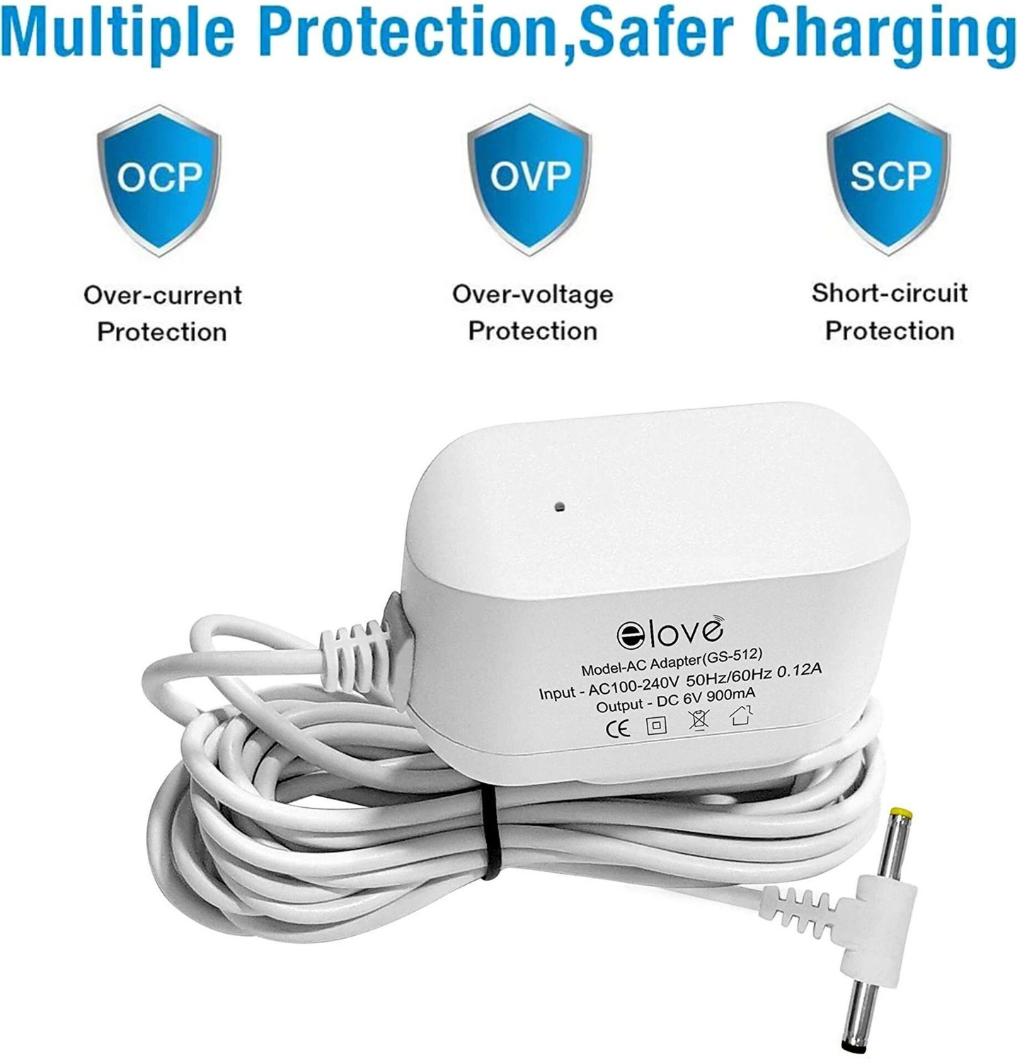 Image of ELOVE BP Adapter For Omron 5, 7 Series Blood Pressure Monitor AC /DC BP Machine Adapter Bp Monitor Adapter