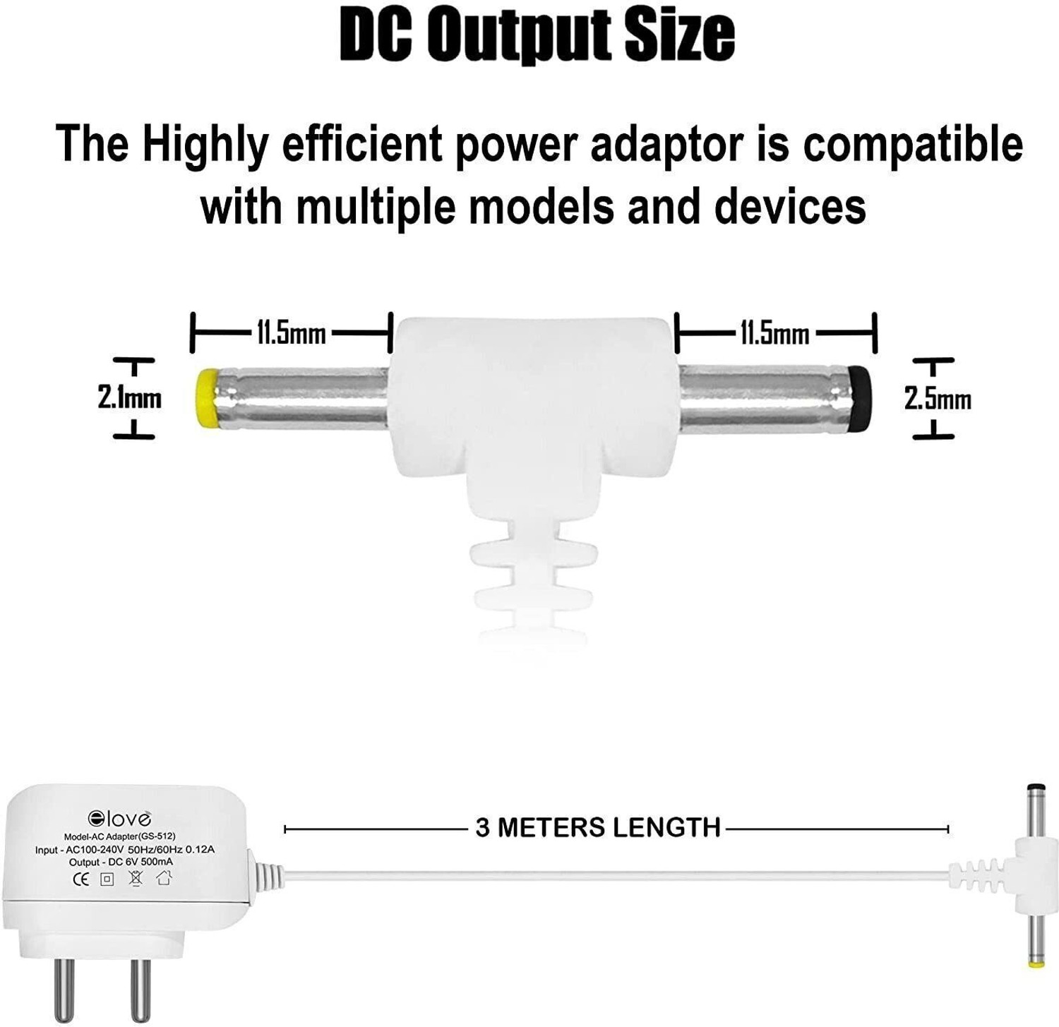 Image of ELOVE BP Adapter For Omron 5, 7 Series Blood Pressure Monitor AC /DC BP Machine Adapter Bp Monitor Adapter