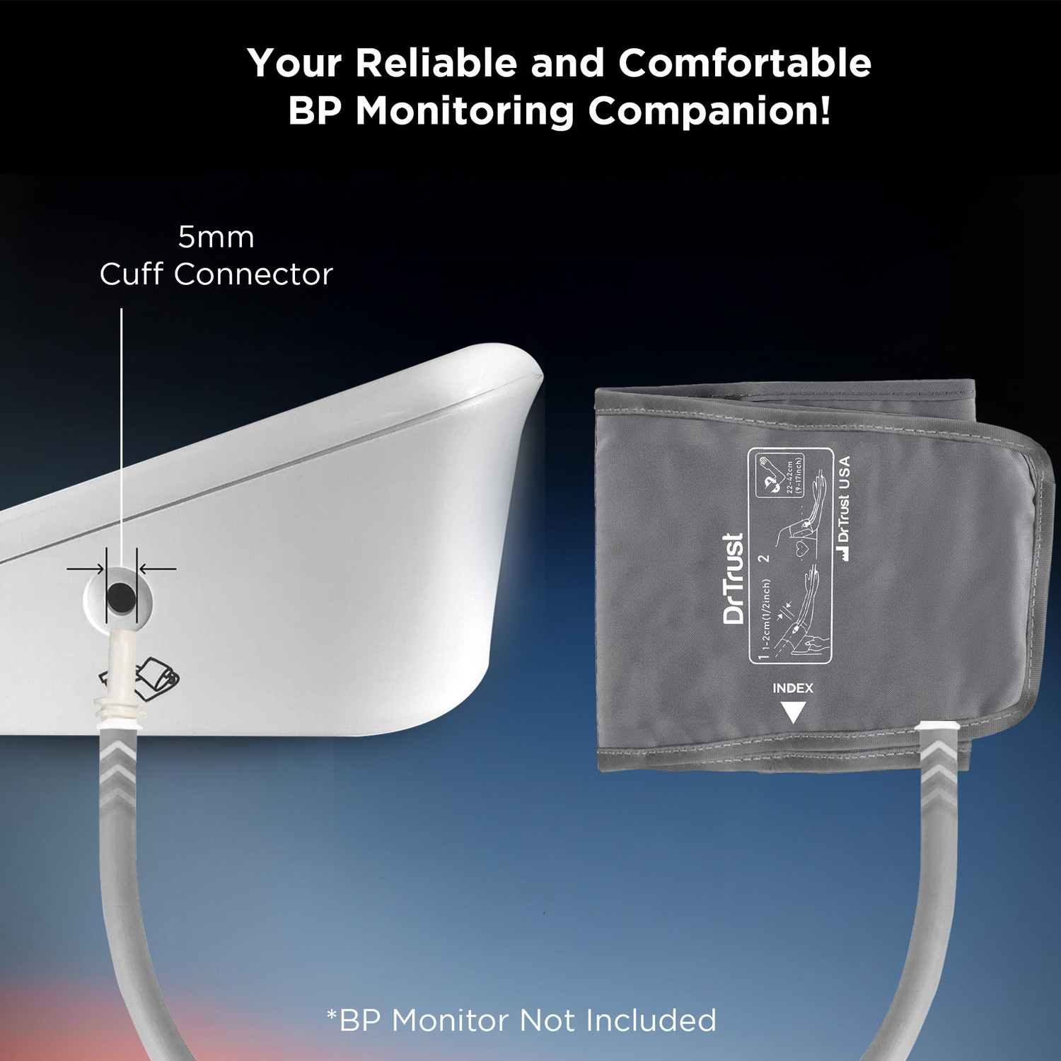 Image of Dr Trust USA Digital BP Machine Cuff 129 for Blood Pressure Measurement, Size(22-42 cm) Bp Monitor Cuff
