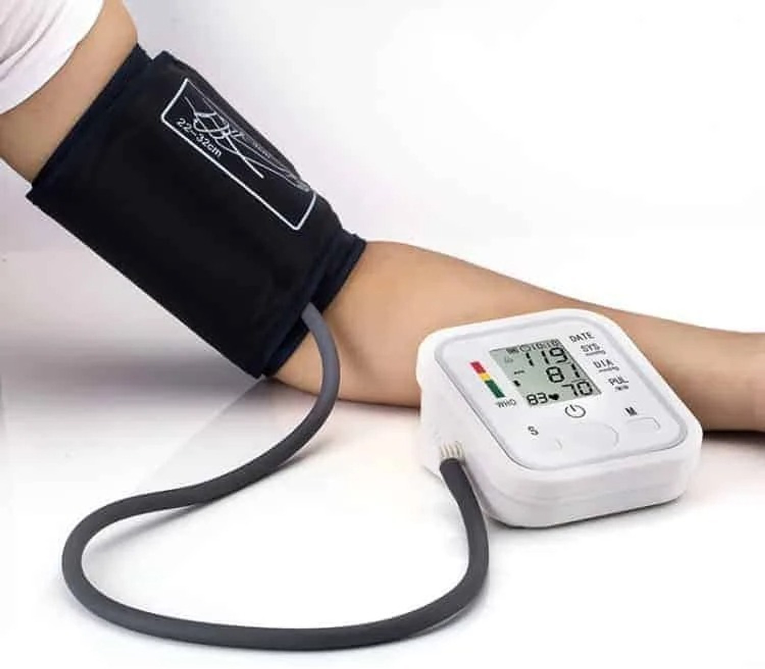 Image of CRETO Blood Pressure Monitor, Upper Arm Cuff, LCD Display WHO Indicator Bp Monitor