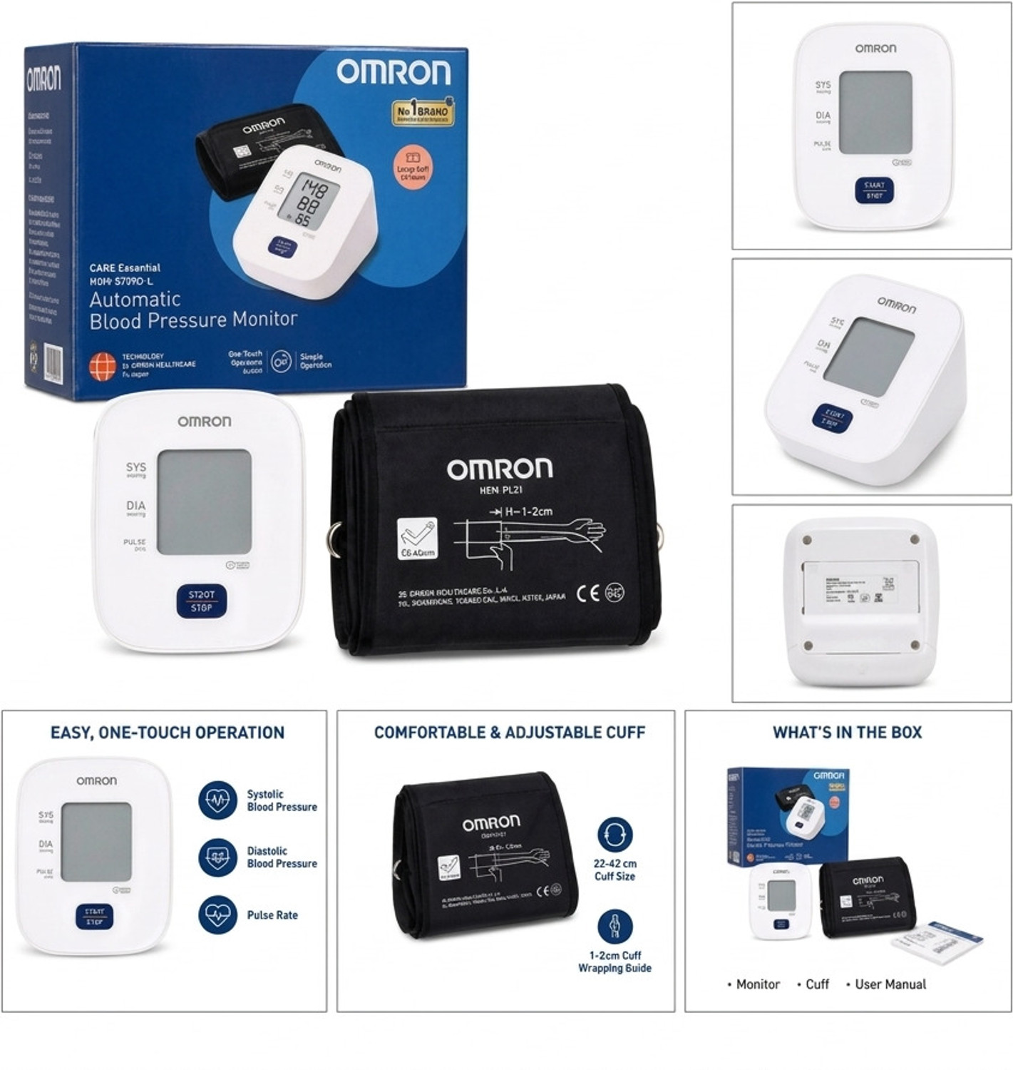 Image of OMRON HEM 7090-L Automatic Blood Pressure Monitor | Large Arm Cuff & Movement Alert 7090-L Movement Alert for Accurate Readings Bp Monitor