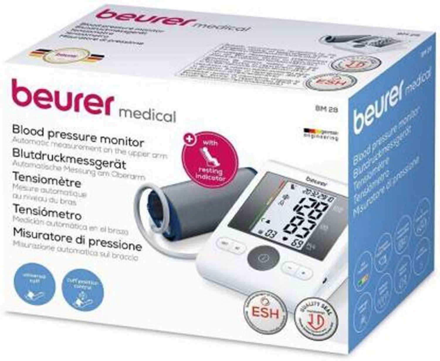 Image of Beurer Blood Pressure BM28 Without Adapter AUTOMATIC UPPER ARM & 5 YEARS WARRANTY Bp Monitor (White)