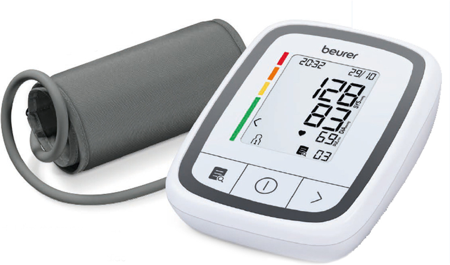 Image of Beurer BM 32 Upper arm blood pressure monitor I German Engineering I Irregular heartbeat detection possible I Risk Indicator I Bp Monitor