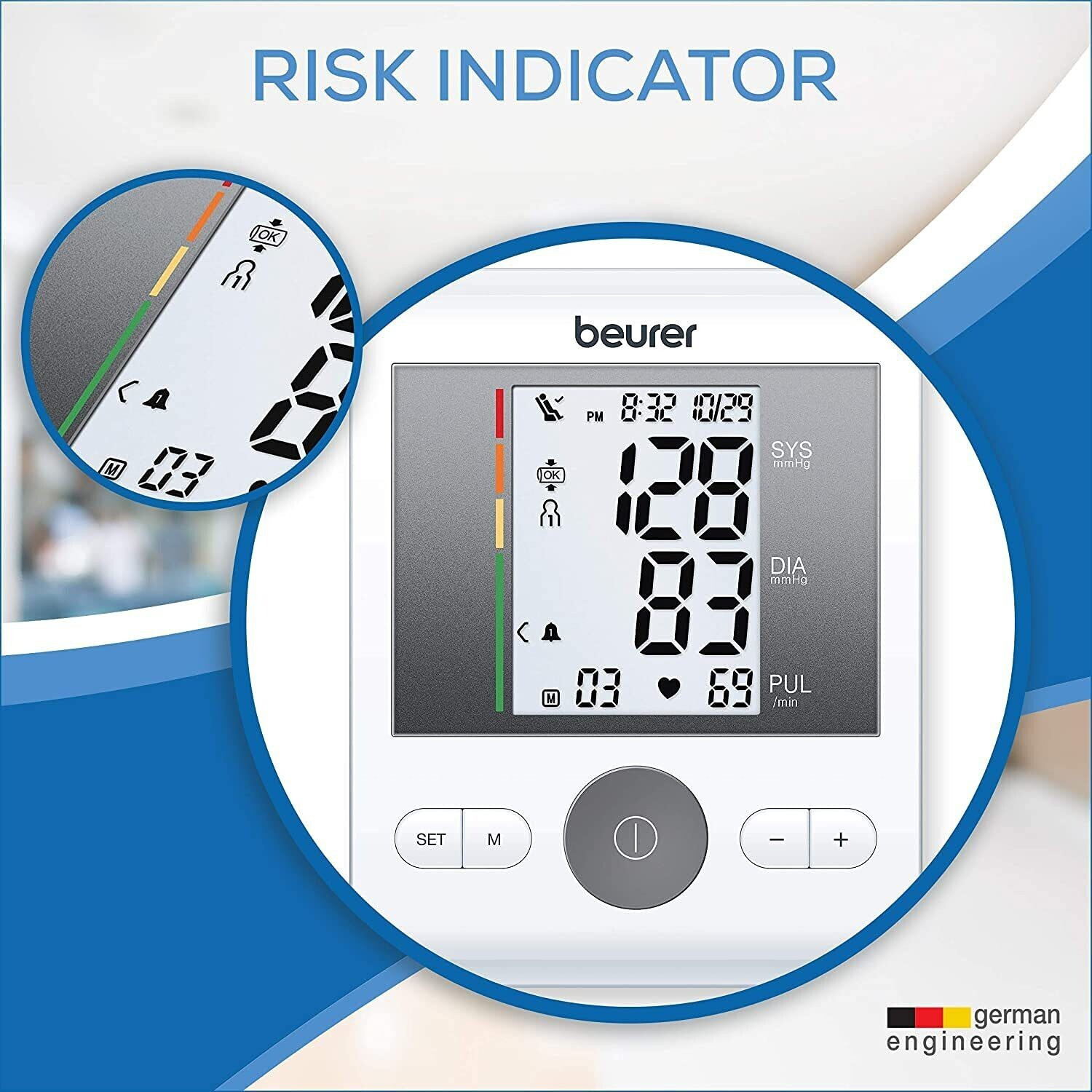 Image of Beurer Blood Pressure BM28 Without Adapter AUTOMATIC UPPER ARM & 5 YEARS WARRANTY Bp Monitor (White)