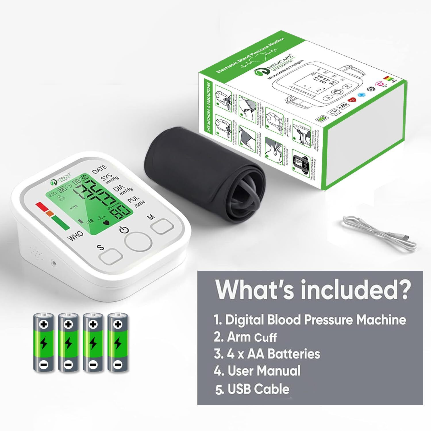 Image of D MEDICARE DM1BP-03 Digital BP Machine for Accurate Home Monitoring | Voice Assistance Bp Monitor