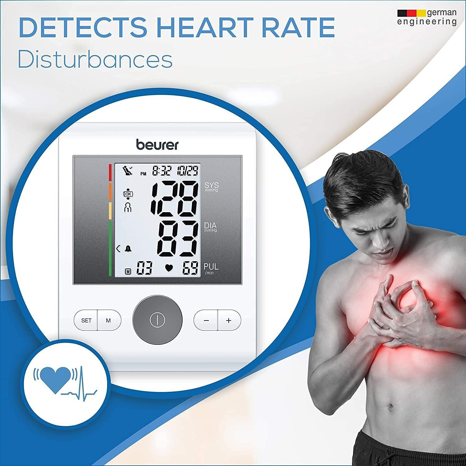 Image of Beurer Blood Pressure BM28 Without Adapter AUTOMATIC UPPER ARM & 5 YEARS WARRANTY Bp Monitor (White)