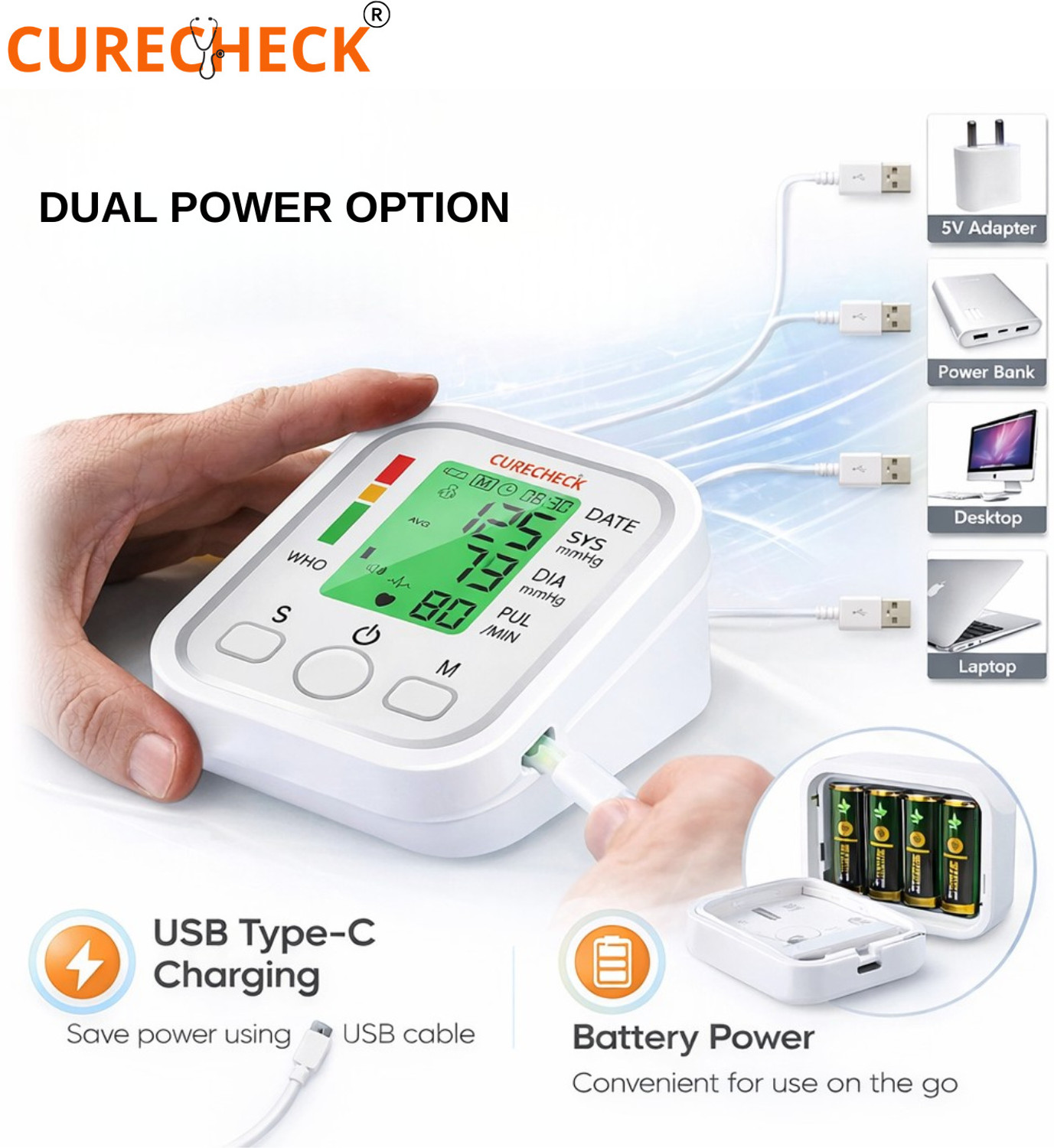 Image of curecheck Yellow BP2 Curecheck Automatic Blood Pressure Machine with Cuff kit Bp Monitor