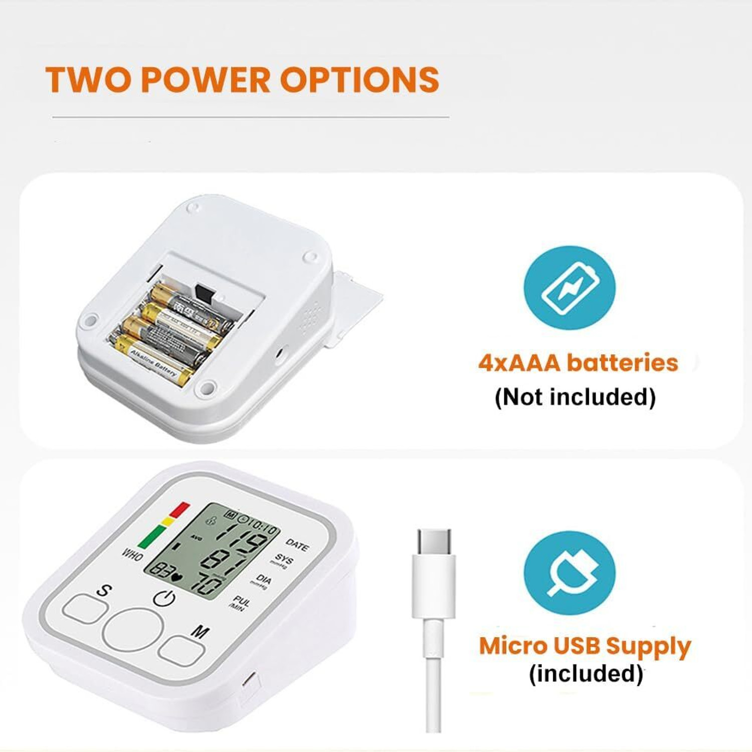 Image of HEALBIRD Fully Automatic Digital Blood Pressure Monitor With Large Display | BP Apparatus for Home use with Voice Broadcast {Batteries are not included in the Box} Bp Monitor