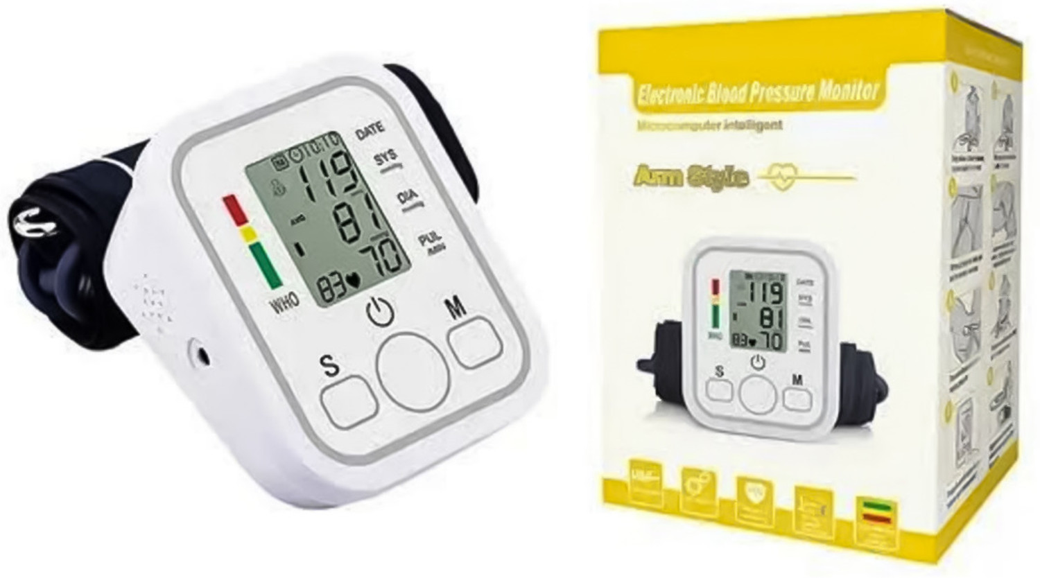 Image of Zeom BP Check Machine Upper Arm Cuff, Digital LCD Display with Memory Function Bp Monitor